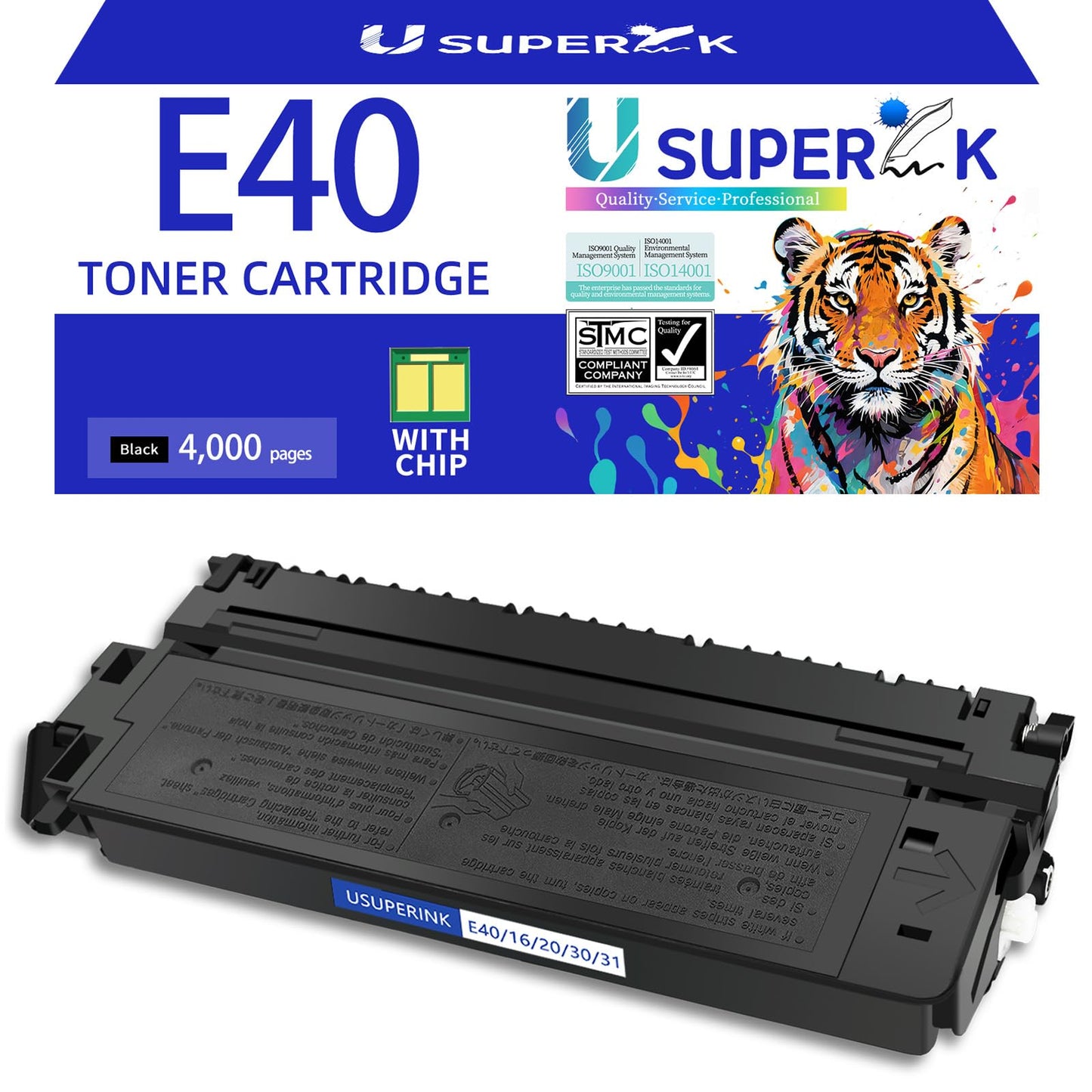 USUPERINK Compatible for Canon E40 E30 E31 E16 E20 1491A002AA Black Toner Cartridge for PC140 PC170 PC310 PC325 PC940 PC980 Copy Machines (4,000 Pages)