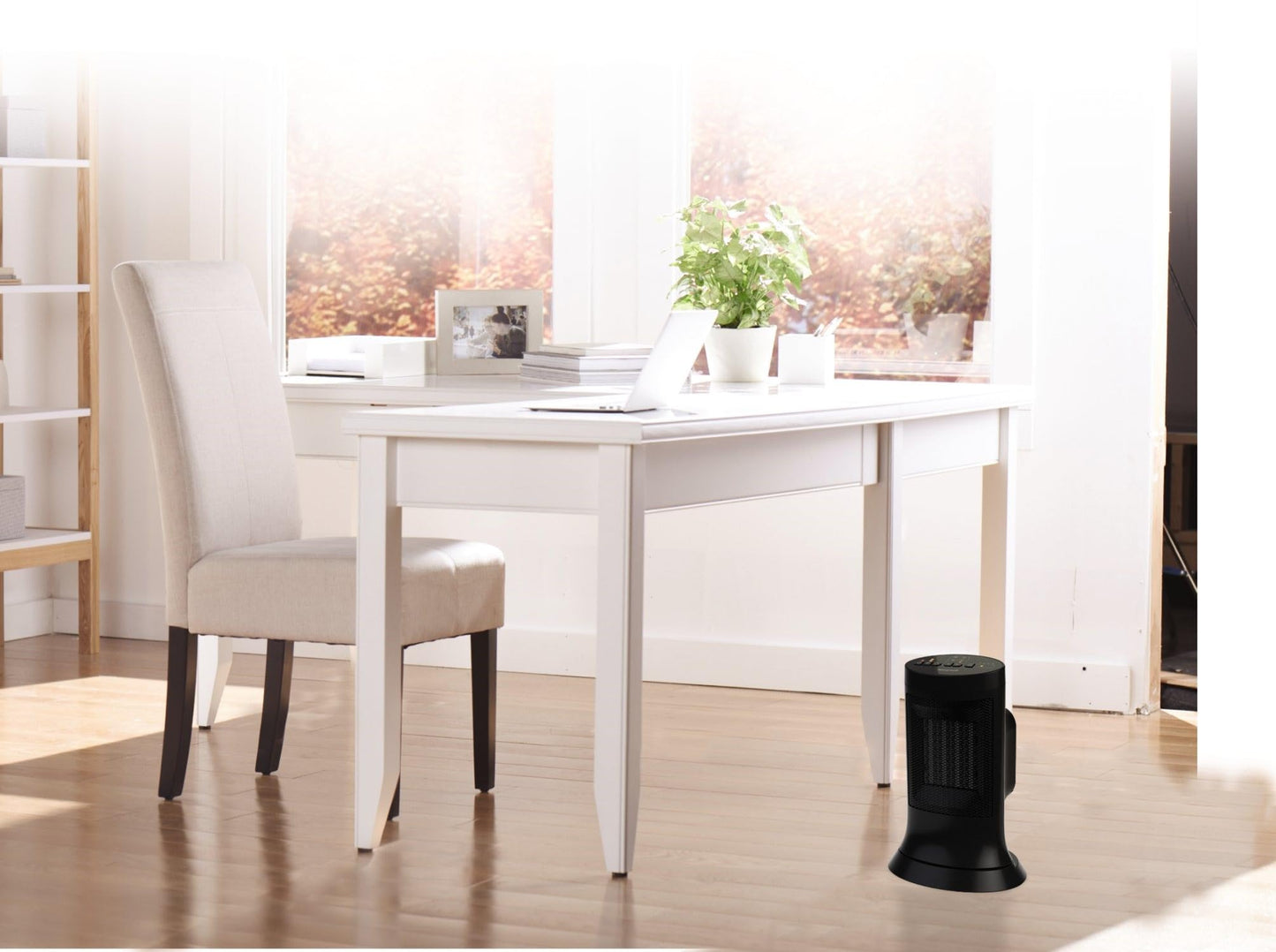 Honeywell HCE309BC Slim Ceramic Mini-Tower Space Heater for Bedroom, Office, Home, Black