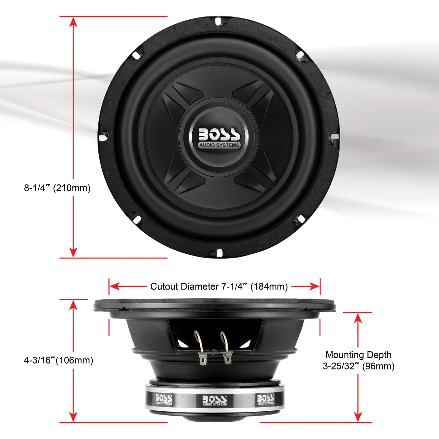 BOSS Audio Systems CXX8 Chaos Exxtreme Series 8 Inch Car Subwoofer - 600 Watts Max, Single 4 Ohm Voice Coil, Sold Individually, for Truck, Boxes and Enclosures, Use with Amplifier