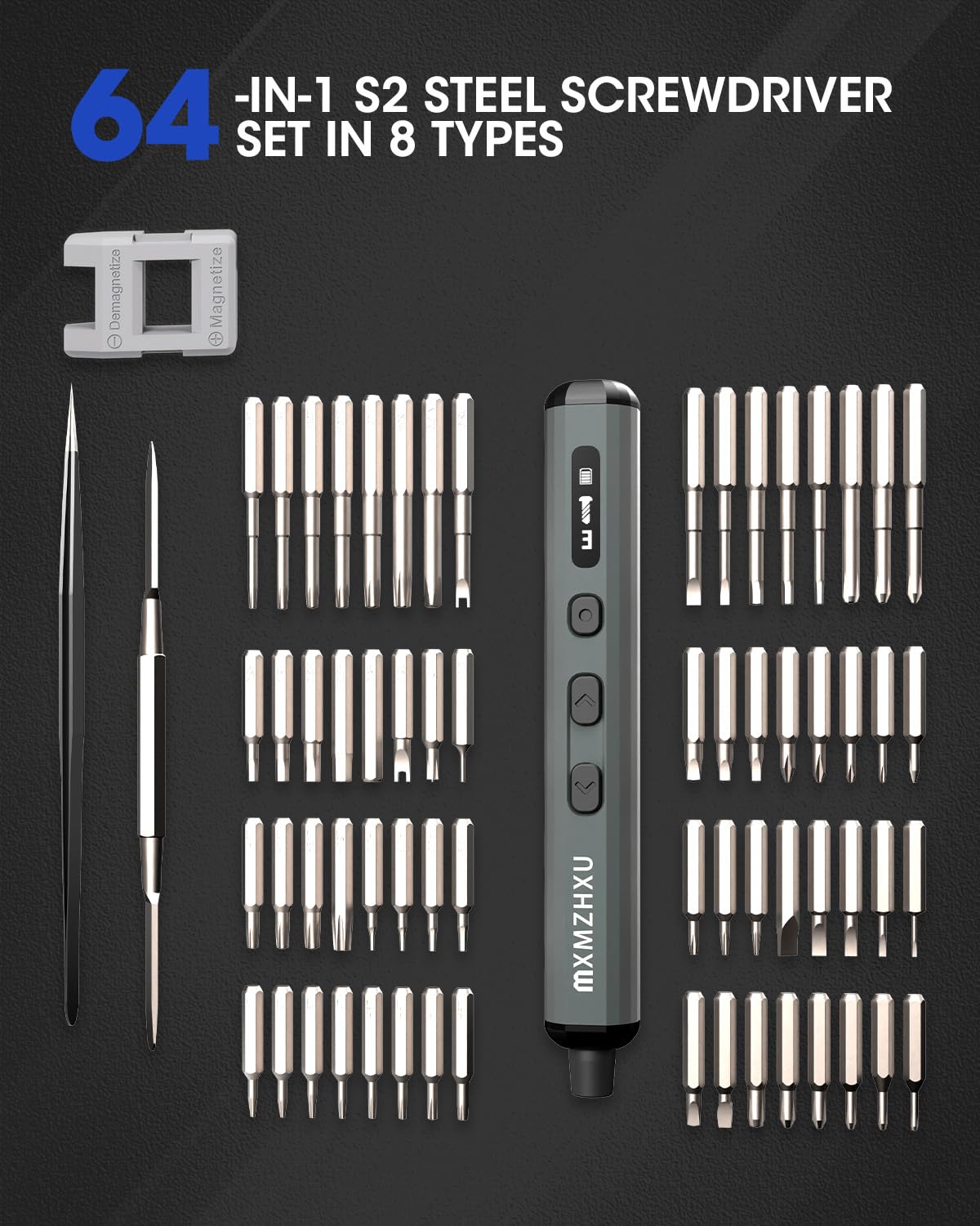 Mini Electric Screwdriver Set, Precision Screwdriver Set with 5 Torque,Magnetic Storage, Repair Tool Kit for PC, RC, Phone, Camera, Laptop (68)