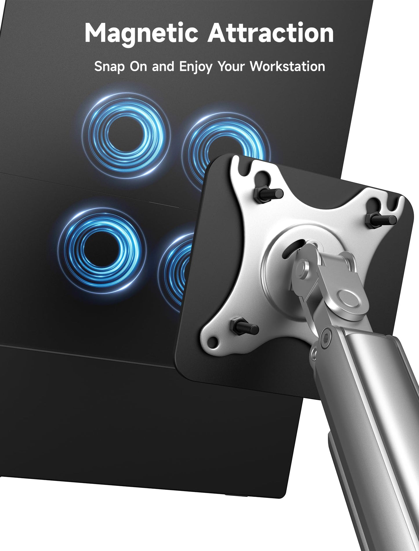 JSAUX Magnetic Snap VESA Adapter for FlipGo 13.5"&15.6"&16" Portable Monitor Dual Screen, Only compatible with 75 x 75mm VESA mounts