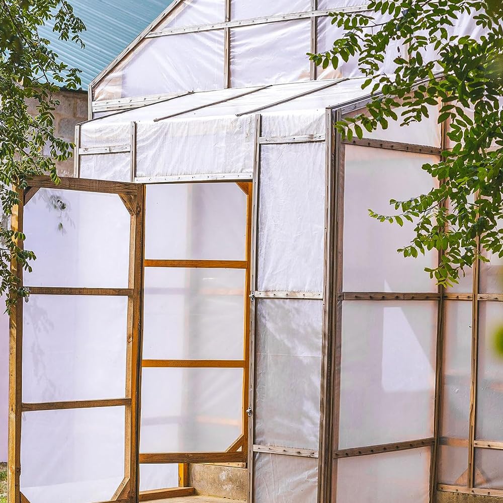 10ft x 26ft 6mil Clear Greenhouse Plastic Sheeting Green House Sheet UV Resistant Polyethylene Film Hoop Cover for Horticulture Gardening Farming and Agriculture Farming
