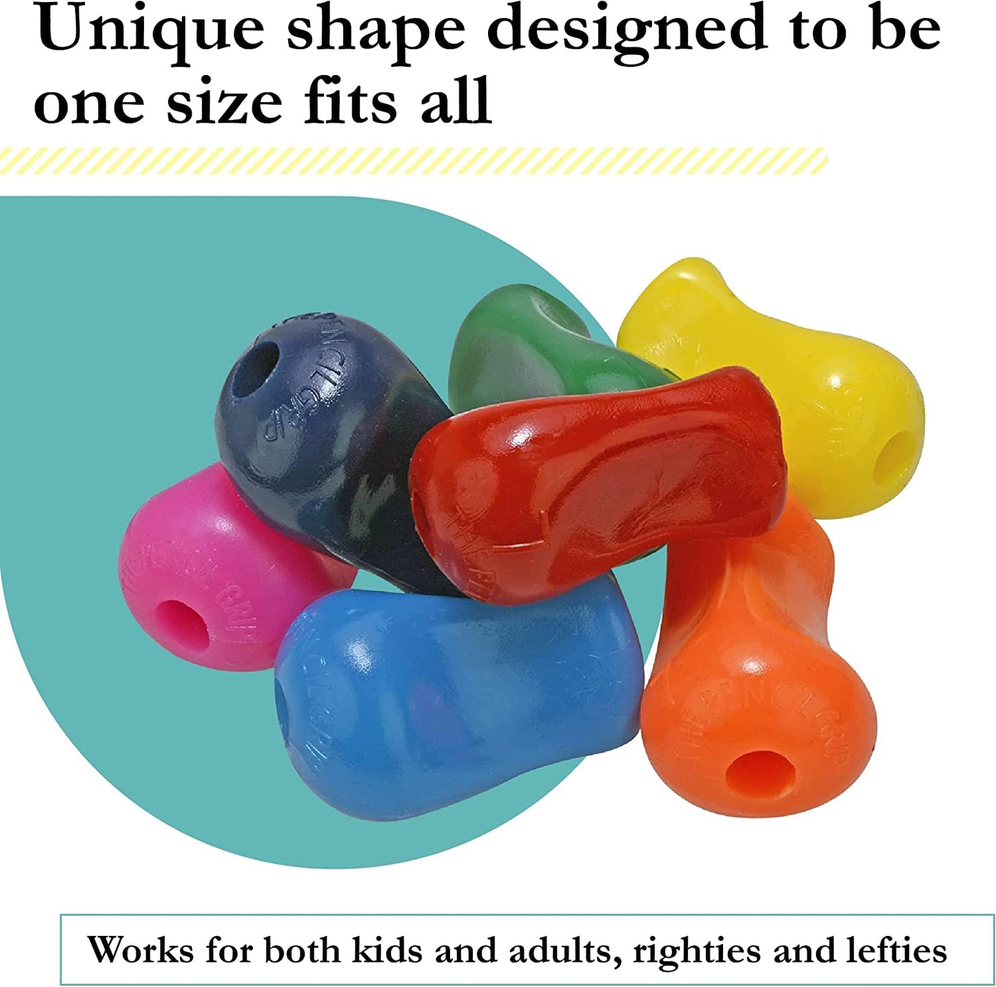 The Pencil Grip Neon, Universal Ergonomic Training Gripper, 12 Count Assorted Colors (TPG-11312)