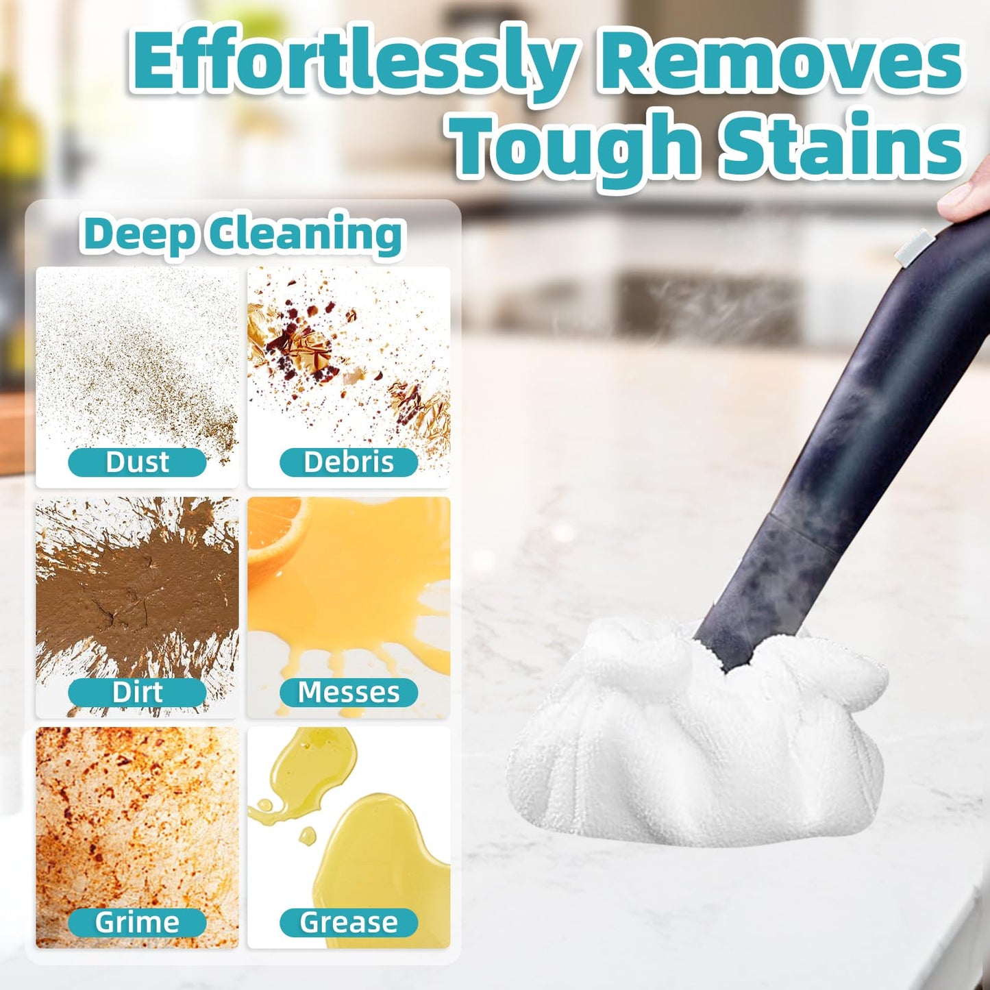LOVECO 10 Pack Small Microfiber Bonnets (Triangle) Steam Mop Pads Compatible with Dupray Steam Cleaner etc, Reusable Washable Steam Cleaner Accessories for Multi-Surface