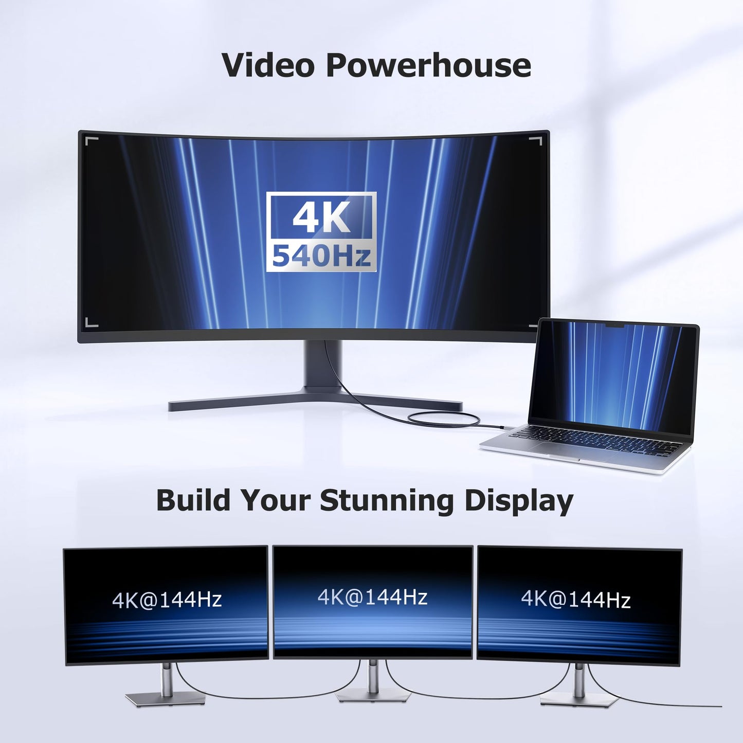 [Intel Certified] Cable Matters 80Gbps Braided Thunderbolt 5 Cable with up to 120Gbps Bandwidth Boost and 240W Charging in Black - 3.3ft/1m, Compatible with Thunderbolt 4/3, USB4, and USB-C