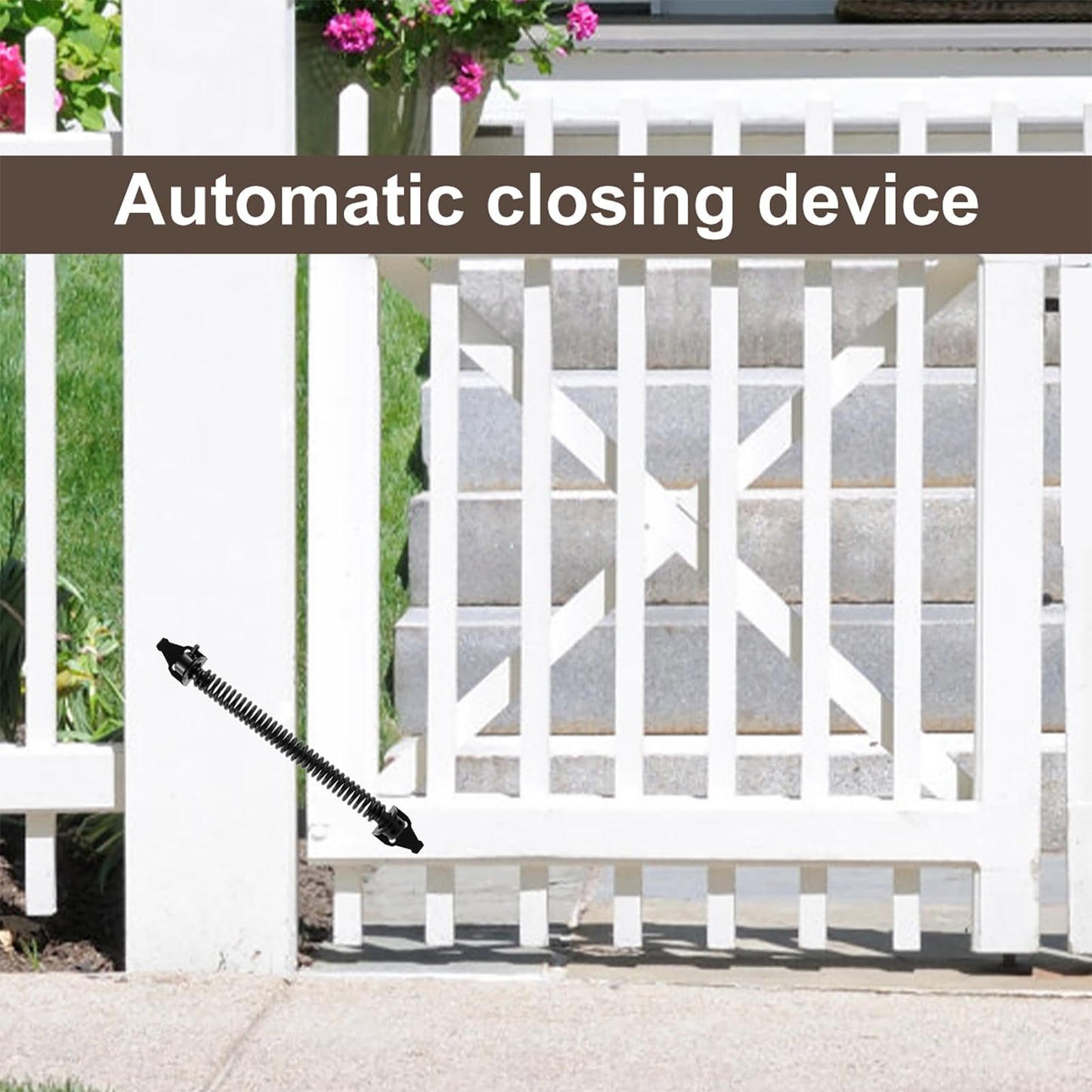 LYDODOKA 2 Pcs 14" Gate Spring Self Closing Latch, Heavy Duty Outdoor Door Automatic Closer, Adjustable Tension Control Gate Hardware for Wood Vinyl Fence