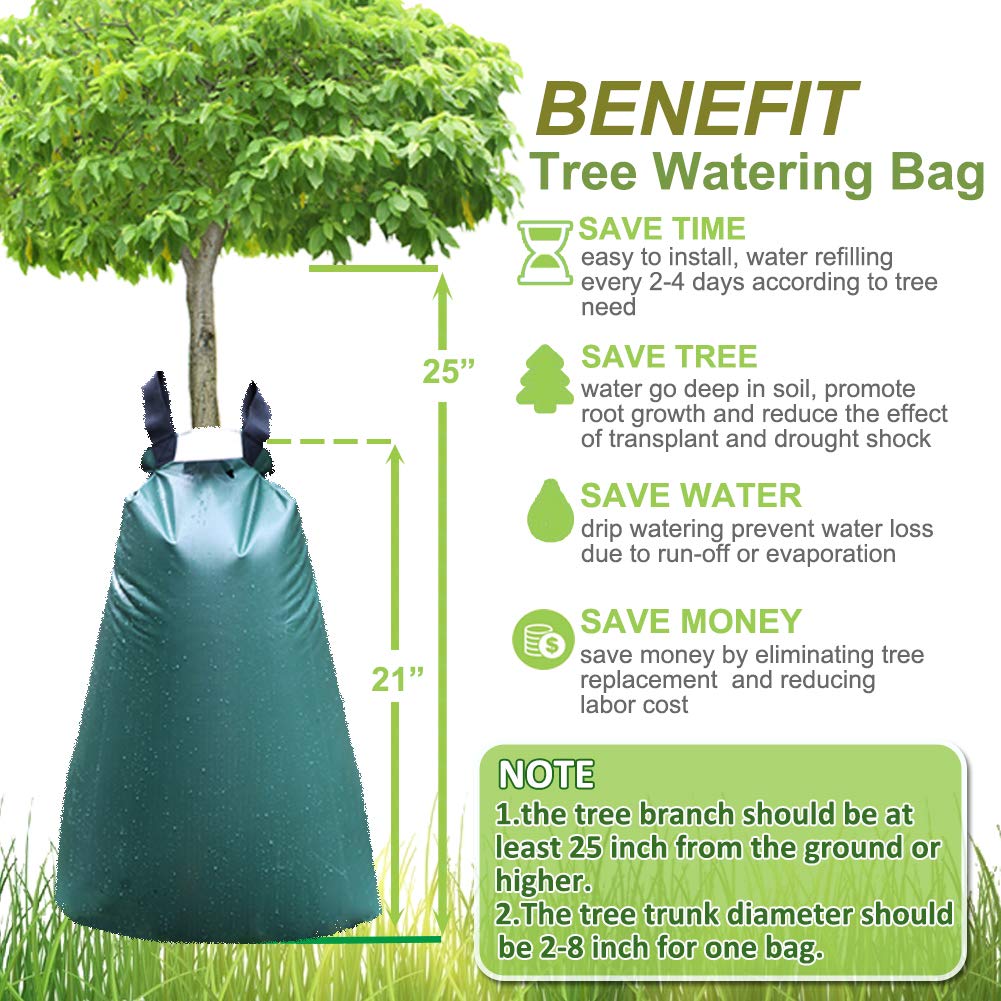 Tree Watering Bag 20 Gallon Slow Release Watering Bag for Trees Tarpaulin PVC Drip Irrigation 4 Pack