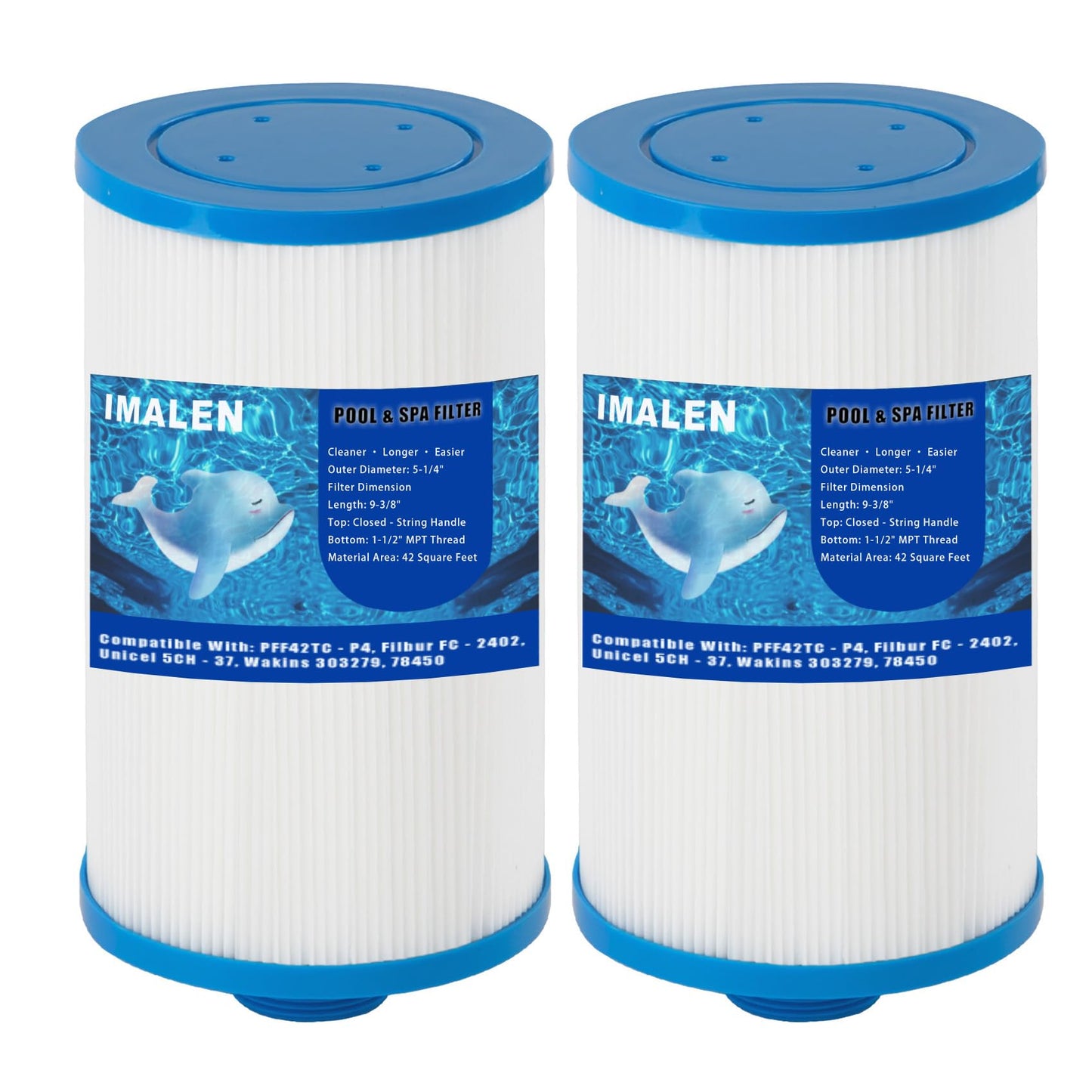 IMALEN Spa Filter Compatible with FC-2402, Watkins 303279(not 303263),PFF42TC-P4, 78460, Lifesmart, Freeflow, AquaTerra, Hydromaster, Grandmaster, Simplicity, Bermuda Hot Tub Filter Cartridge, 2 Pack