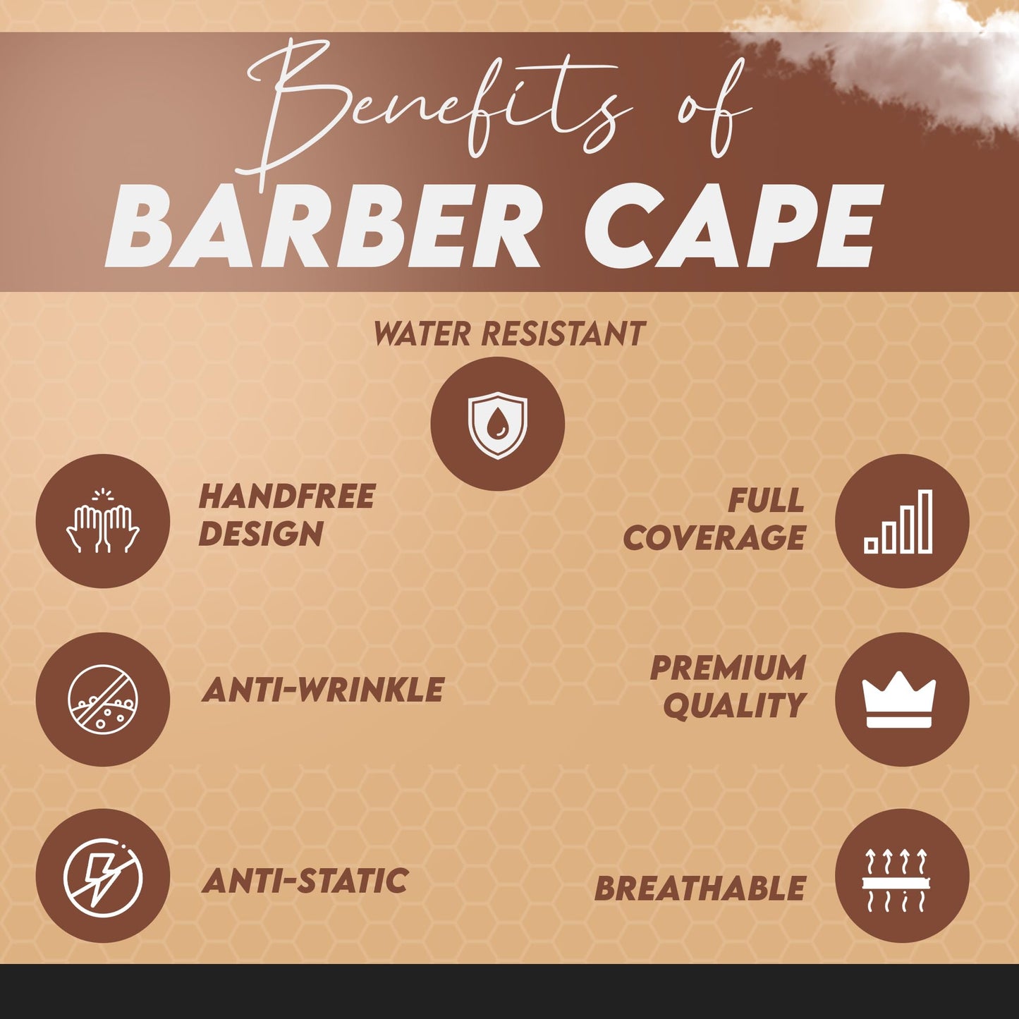 The Weighted Cape - Professional Weighted Hair Cutting Cape, 4lbs 6lbs, 67 x 60 (Black) Water Resistant Barber Cape, Salon Cape, Sensory Friendly Cape. Autism, ADHD. (Black 4 pound Weighted Cape