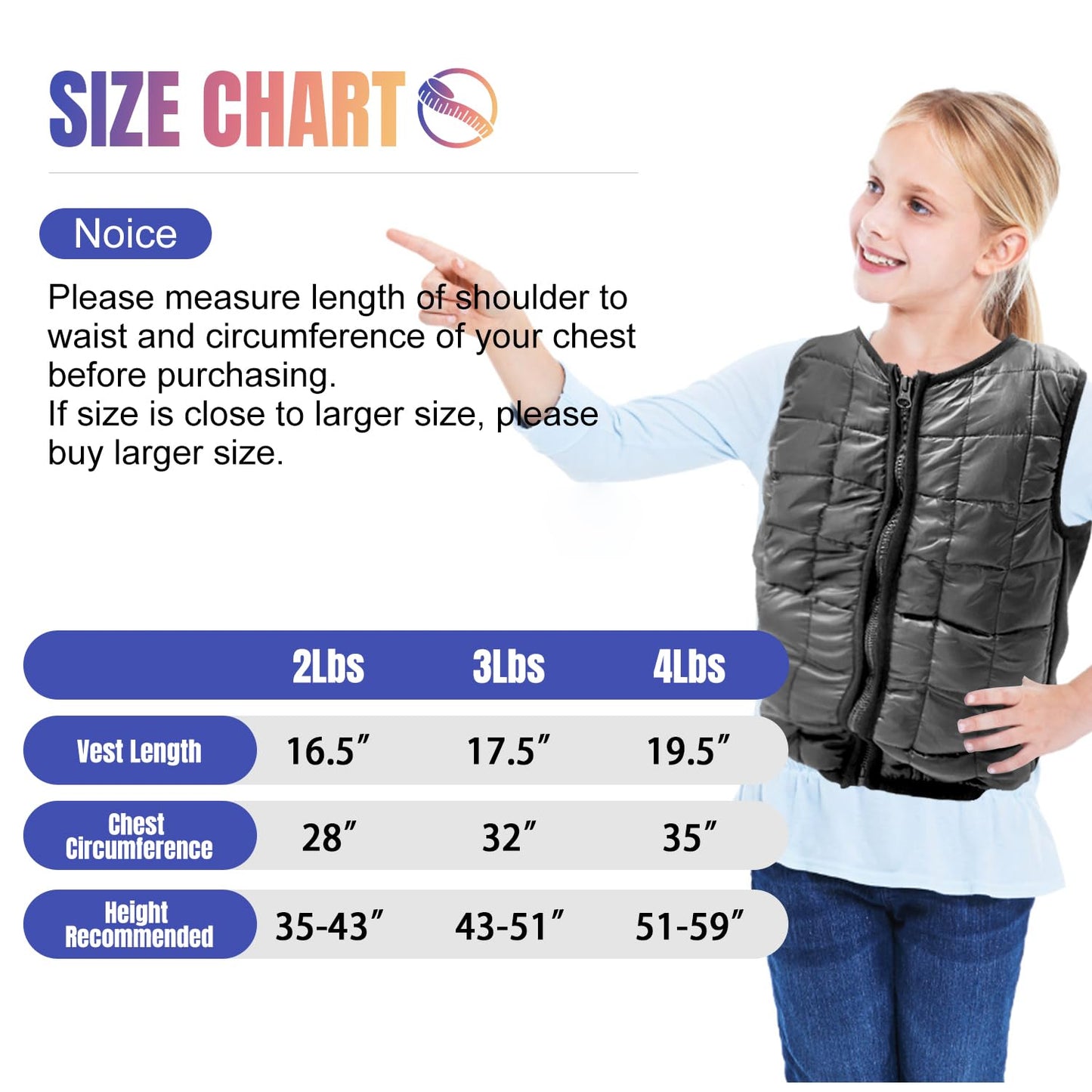 Weighted Compression Vest for Kids With Sensory Needs (Large)