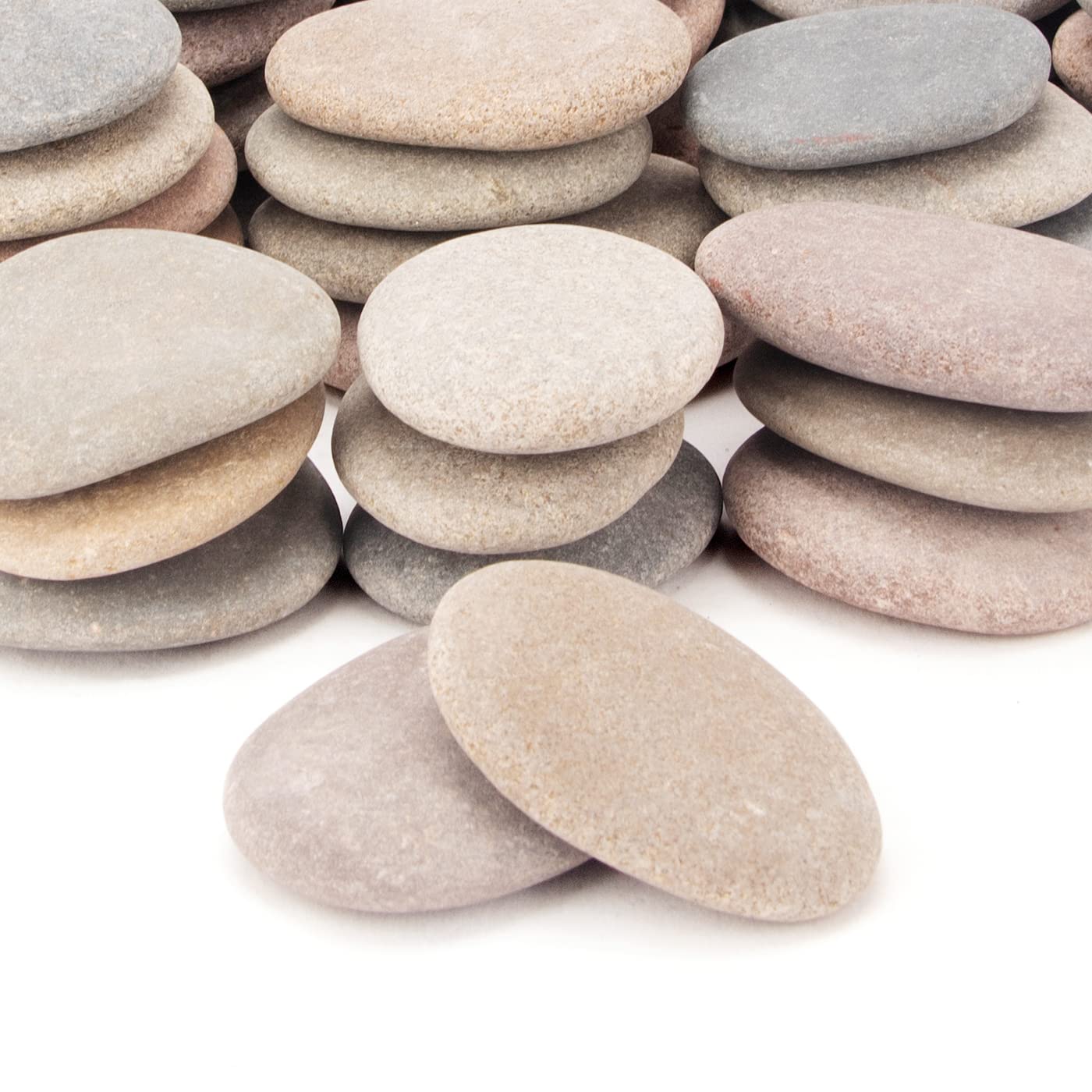 CFKJ [About 98 PCS - 103 PCS](18.1 Pounds) Painting Rocks,2.23""-3.68"" River Rocks,Flat Stones2