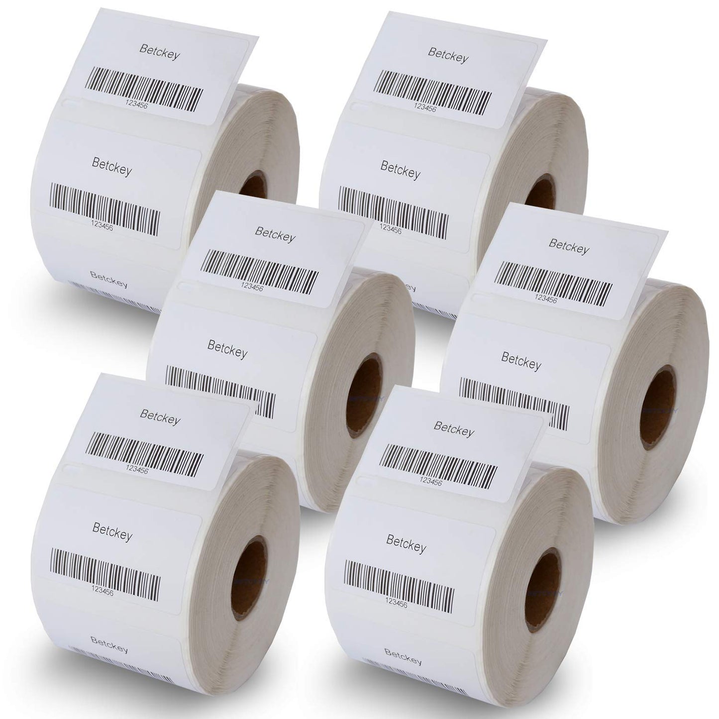 BETCKEY - Compatible DYMO 30334 (2-1/4" x 1-1/4" Removable) Medium Multipurpose Labels - Compatible with Rollo, DYMO Labelwriter 450, 4XL & Zebra Desktop Printers[6 Rolls/6000 Labels]