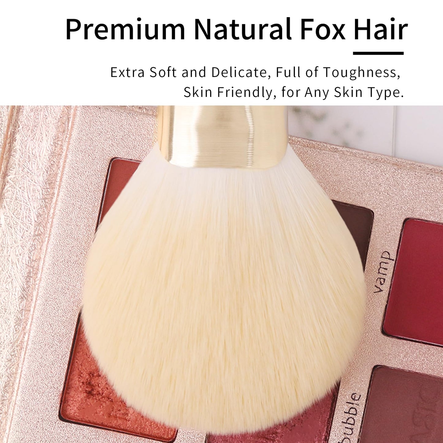 ENZO KEN Natural Hair Makeup Brush Set Professional, Fox Hair Makeup Brushes Set with Case, Gold Cosmetic Brushes Makeup Set, Natural Makeup Brushes, Natural Hair Make up Brushes Set Professional.