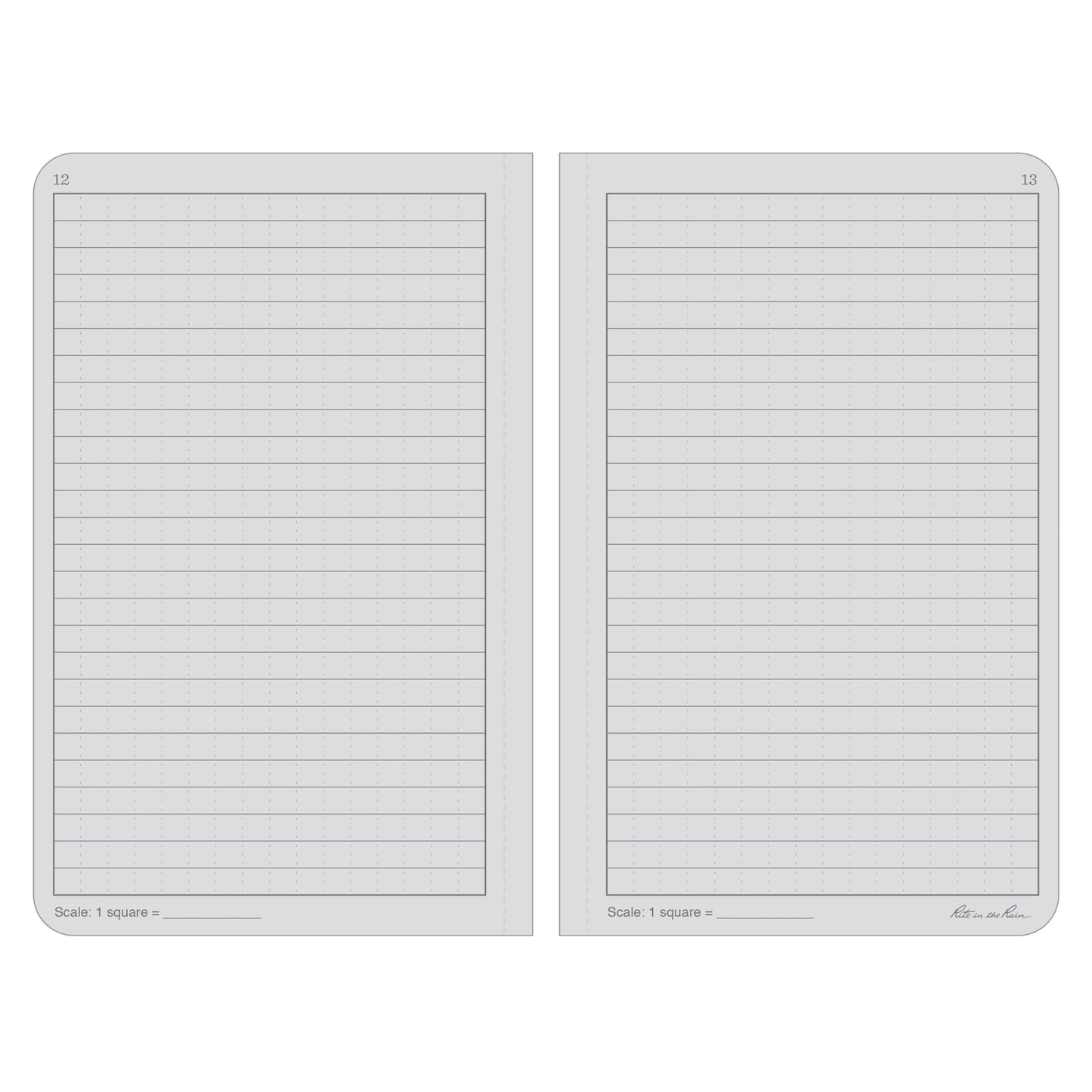 Rite in the Rain Weatherproof Hard Cover Notebook, 4.75" x 7.5", Black Cover, Universal Pattern (No. 770F)