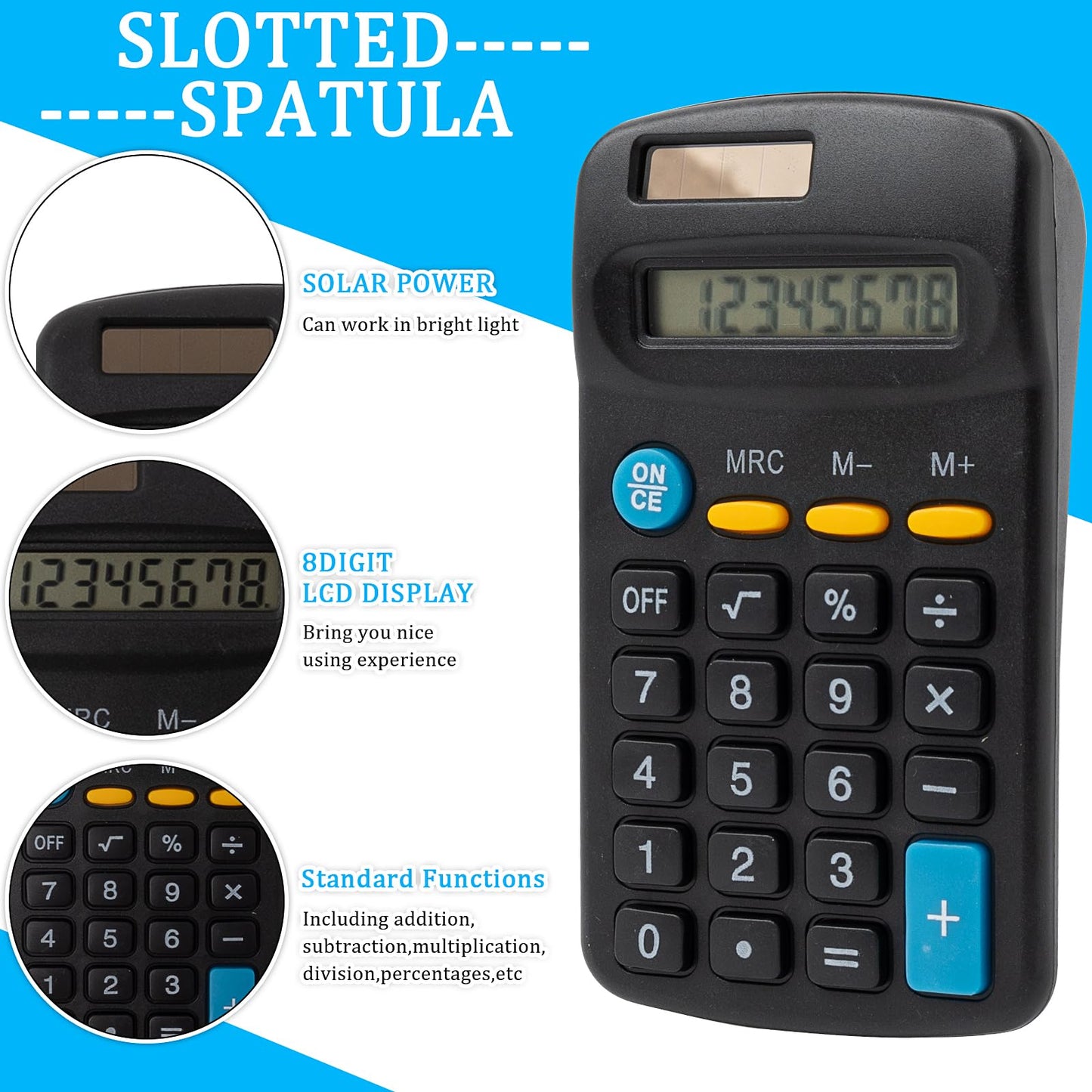 18 Pieces Basic Calculators, Pocket Size Mini Calculator Student Calculator Solar Battery Dual Power Handheld Calculator Bulk Small Calculator for Kids School Classroom Office Desktop, Black
