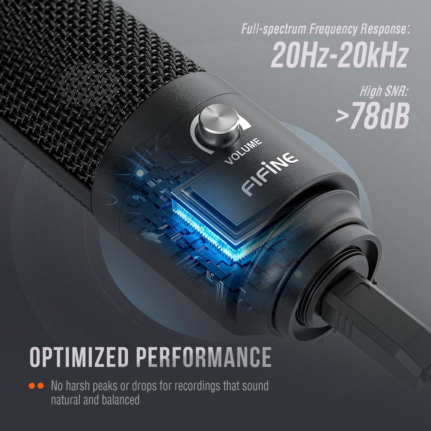 Fifine USB Microphone for PC Computer, Recording Condenser Mic for Laptop MAC/Windows for Vocals,Voice Overs,Streaming Broadcast, Music, YouTube Videos-K669B