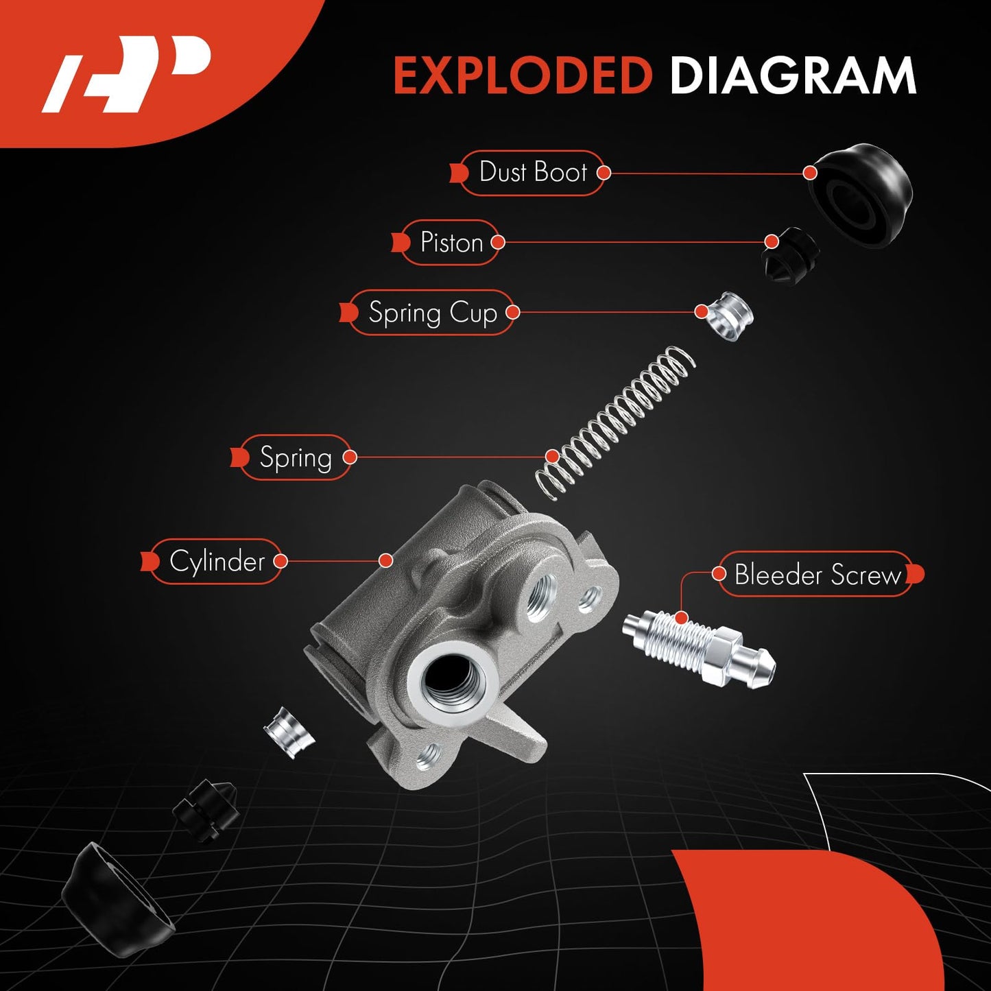 A-Premium Rear Driver and Passenger Drum Brake Wheel Cylinder Compatible with Select Honda Models - Civic 2006-2015, Fit 2009-2019, Insight 2010-2014, 2-PC Set - Replace# 43300SNAA01, 43300T5RA01