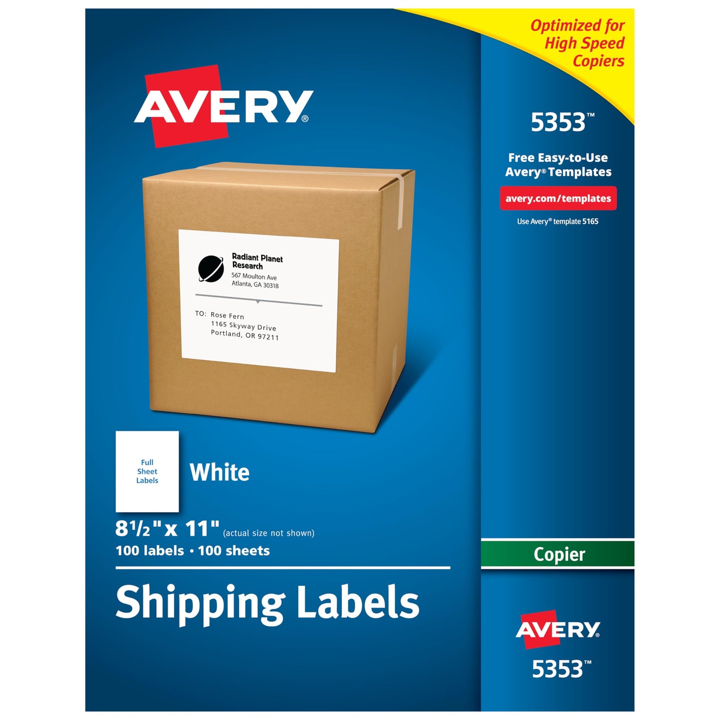 Mailing Labels for Copiers, 8-1/2" x 11" Labels