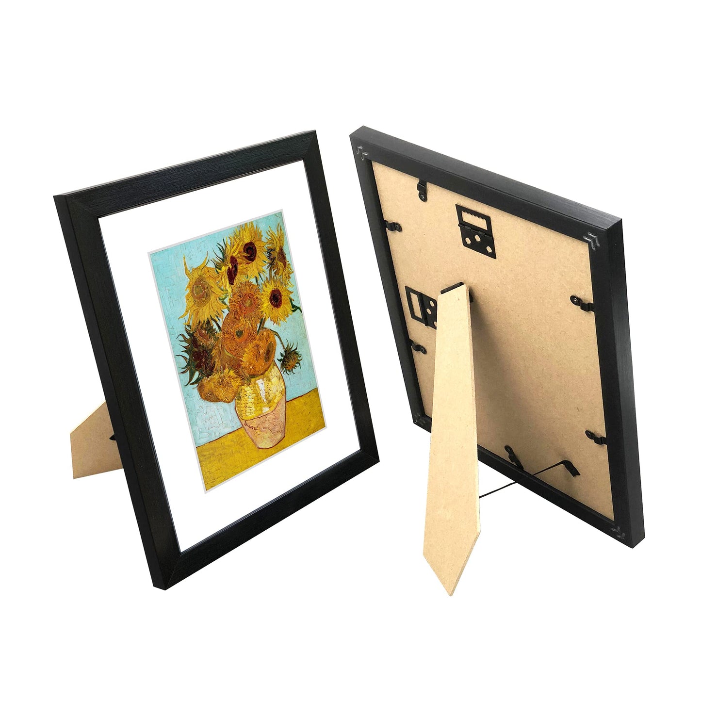 DEKWINN 8x10 Picture Frame Set of 6 with Real Glass for Pictures 5x7 with Mat or 8x10 Without Mat, Wall Gallery or Tabletop display Photo Frames in Black