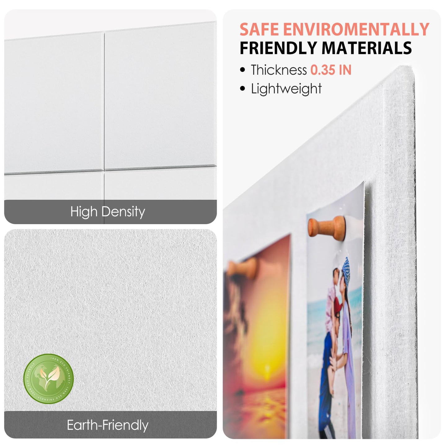 MaxGear Large Cork Board for Wall 48" x 36" White Bulletin Board, 12 Pack Felt Wall Tiles with Pushpins, Cork Boards for Office Pin Board Tack Board for Photo Meno Decor