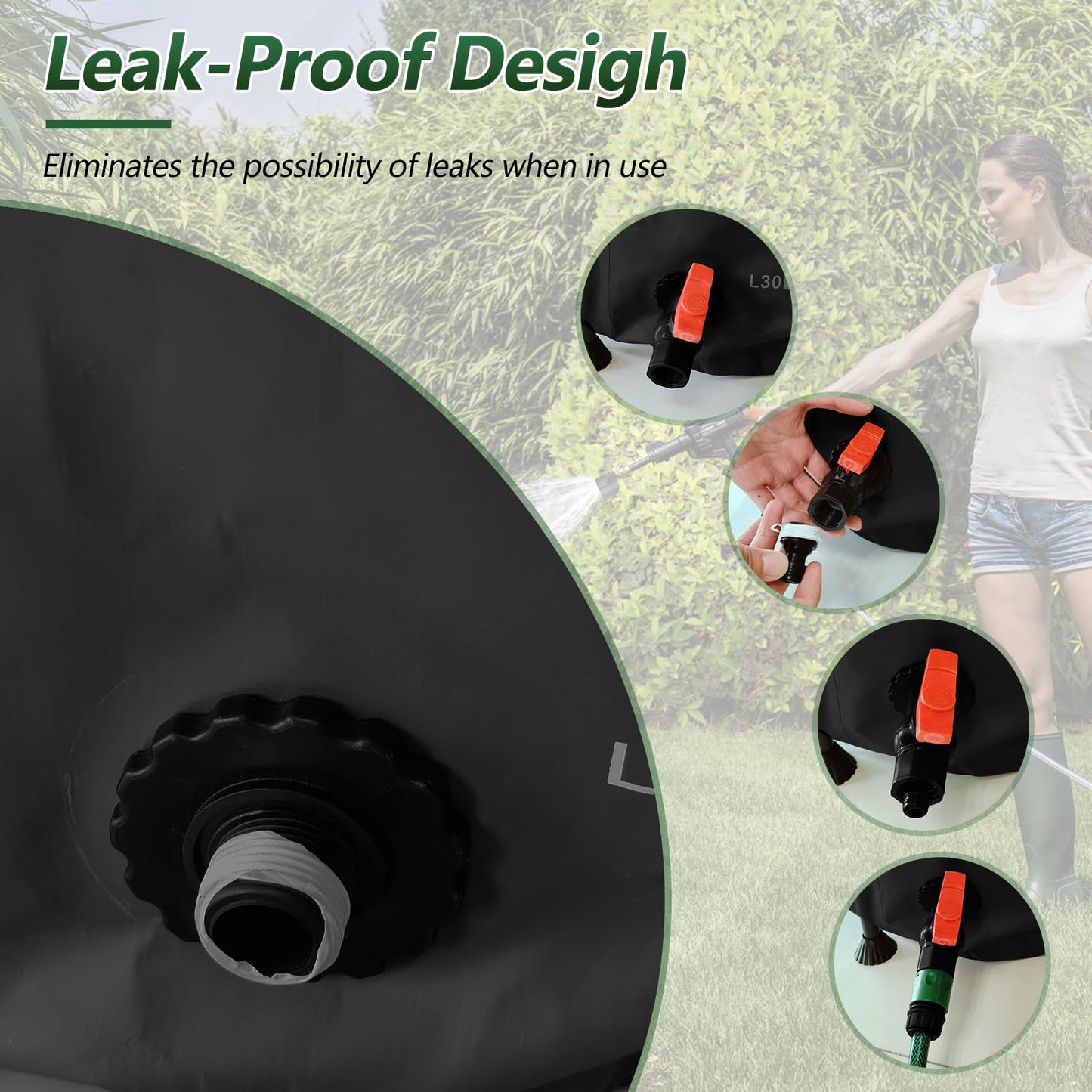 53Gallon/200L Rain Water Collection Barrel, Portable PVC Rain Barrels to Collect Rainwater from Gutter, Large Capacity Rainwater Collection System with Water Level for Garden Water Catcher, Black