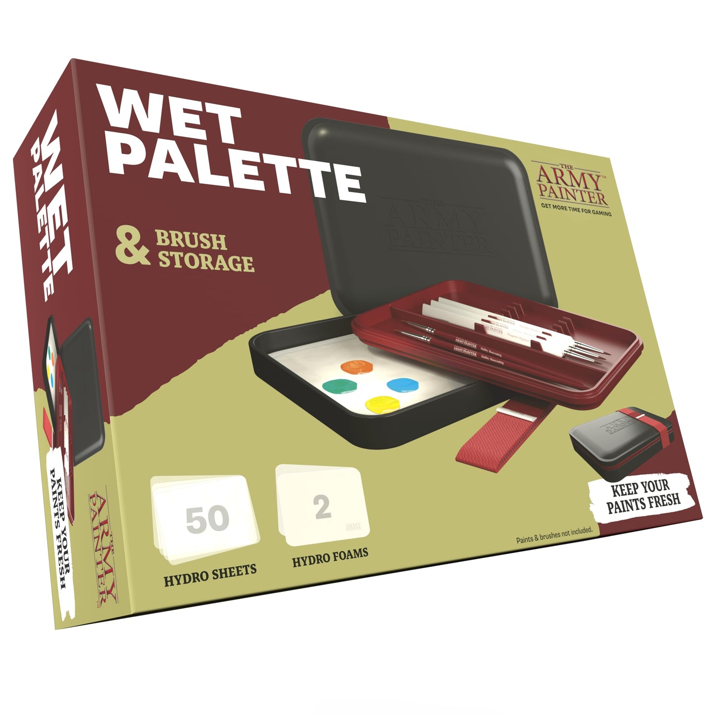 The Army Painter Hydropack Bundle Stay Wet Palette for Acrylic Painting - Acrylic Paint Palette, 50 Pcs Wet Palette Paper, and 2 Wet Pallet Sponges