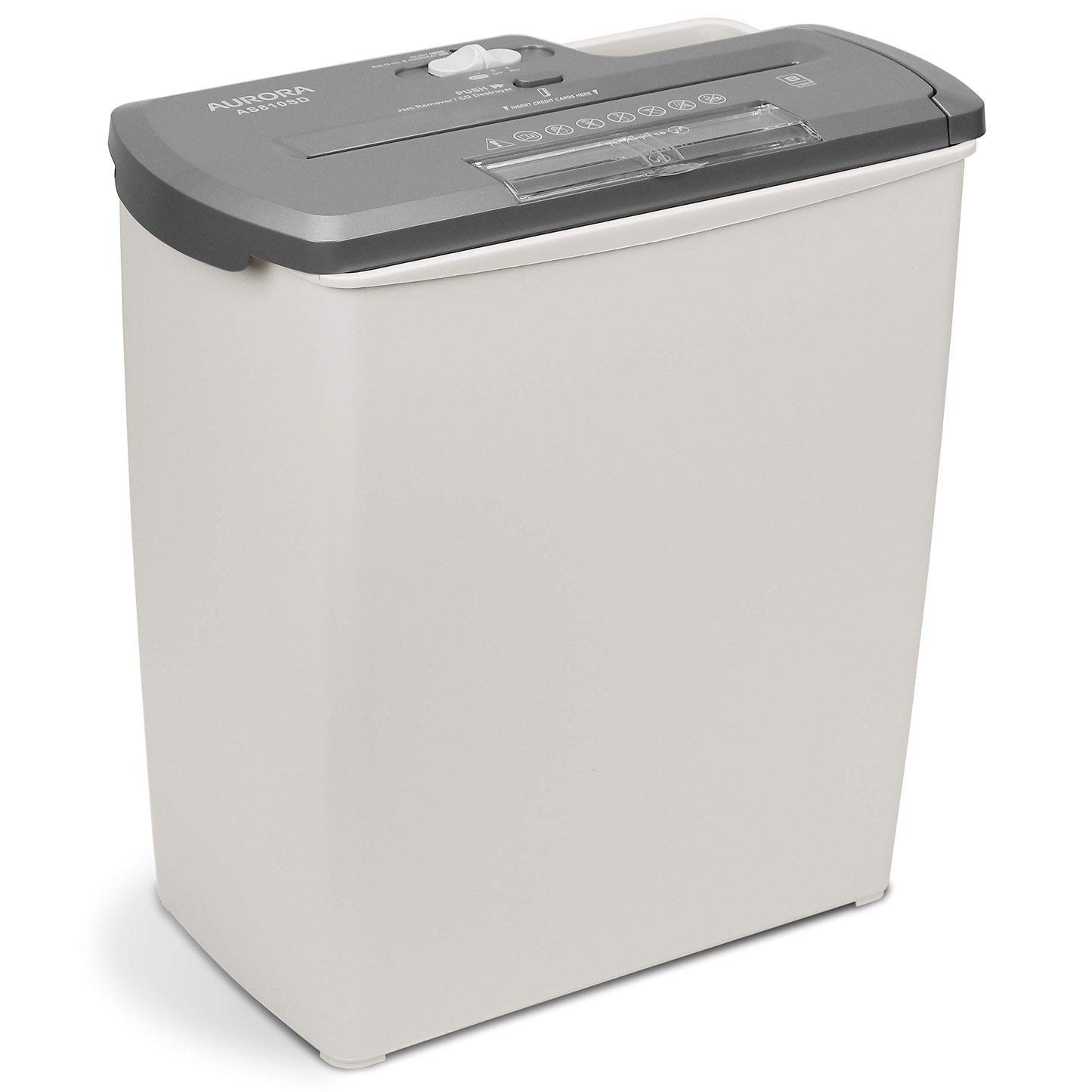 Aurora As810Sd 8-Sheet Strip-Cut Paper, CD and Credit Card Shredder Basket