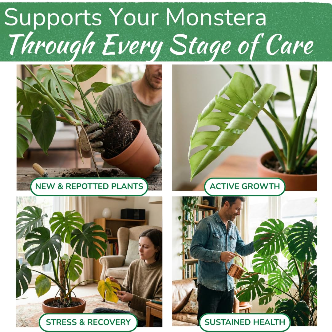 Houseplant Resource Center Monstera Plant Food with NPK 5-2-3 Ratio – Liquid Formulation Supports Optimal Nutrient Dispersal and Balanced Nitrogen Response for Strong Root Growth
