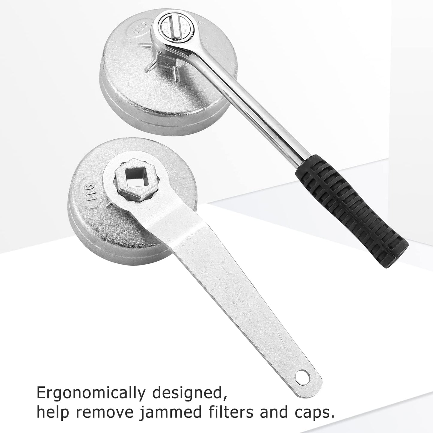 Acymner 23PCS Oil Filter Removal Tool, Oil Filter Removal Cap Wrench Socket Tool Set 1/2" Automotive Garage Tool