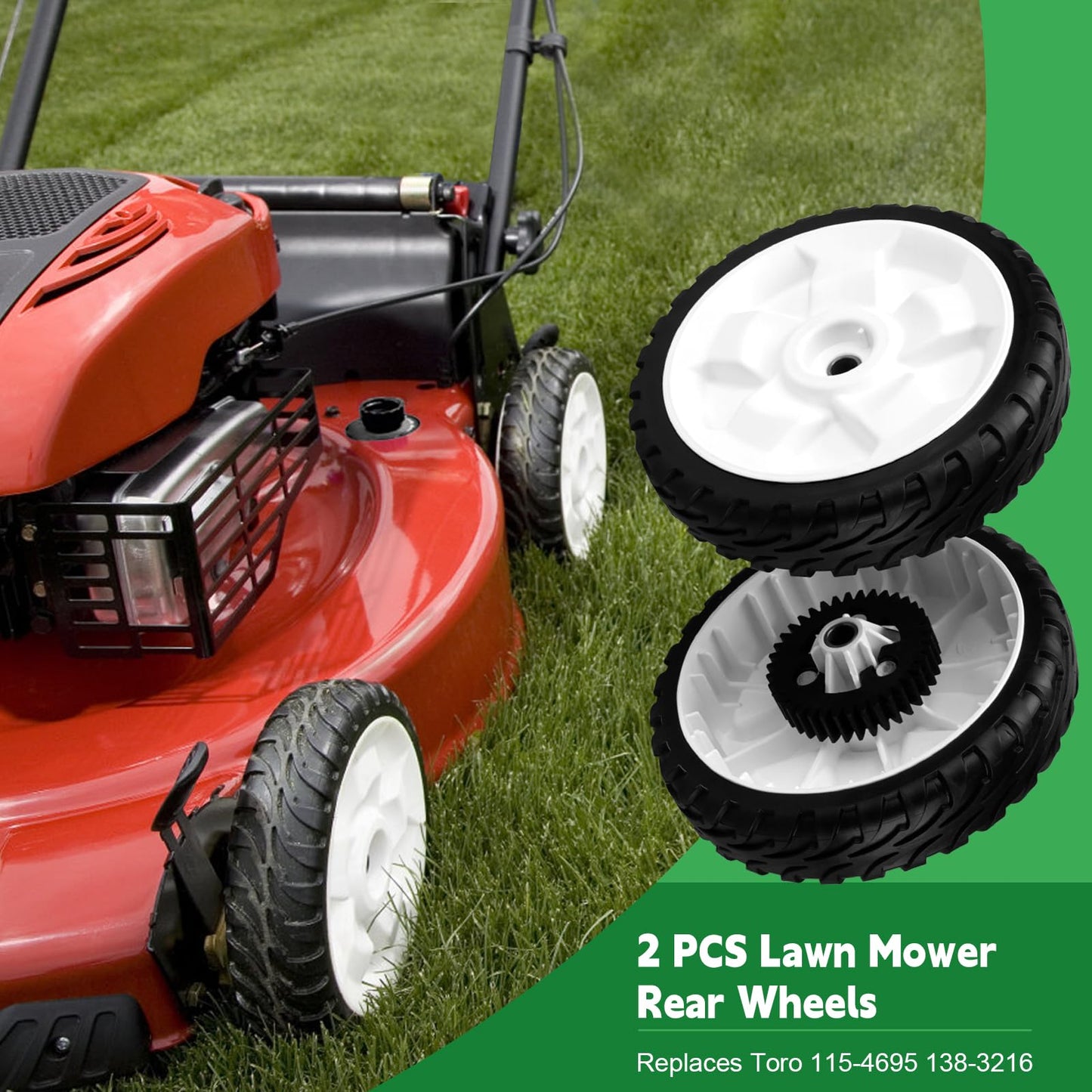 115-4695 Lawn Mower Rear Wheels Replaces Toro 115-4695 138-3216 | 22" Recycler Push Lawn Mower