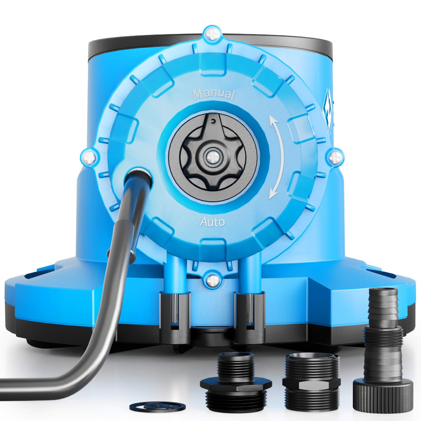 2025Upgraded 1/3 HP Automatic Swimming Pool Cover Pump 2250 GPH Submersible Water Pump, Water Removal with 3/4” Check Valve Adapter & 25ft Power Cord, Drainage for Ponds, Rooftops, Water Beds