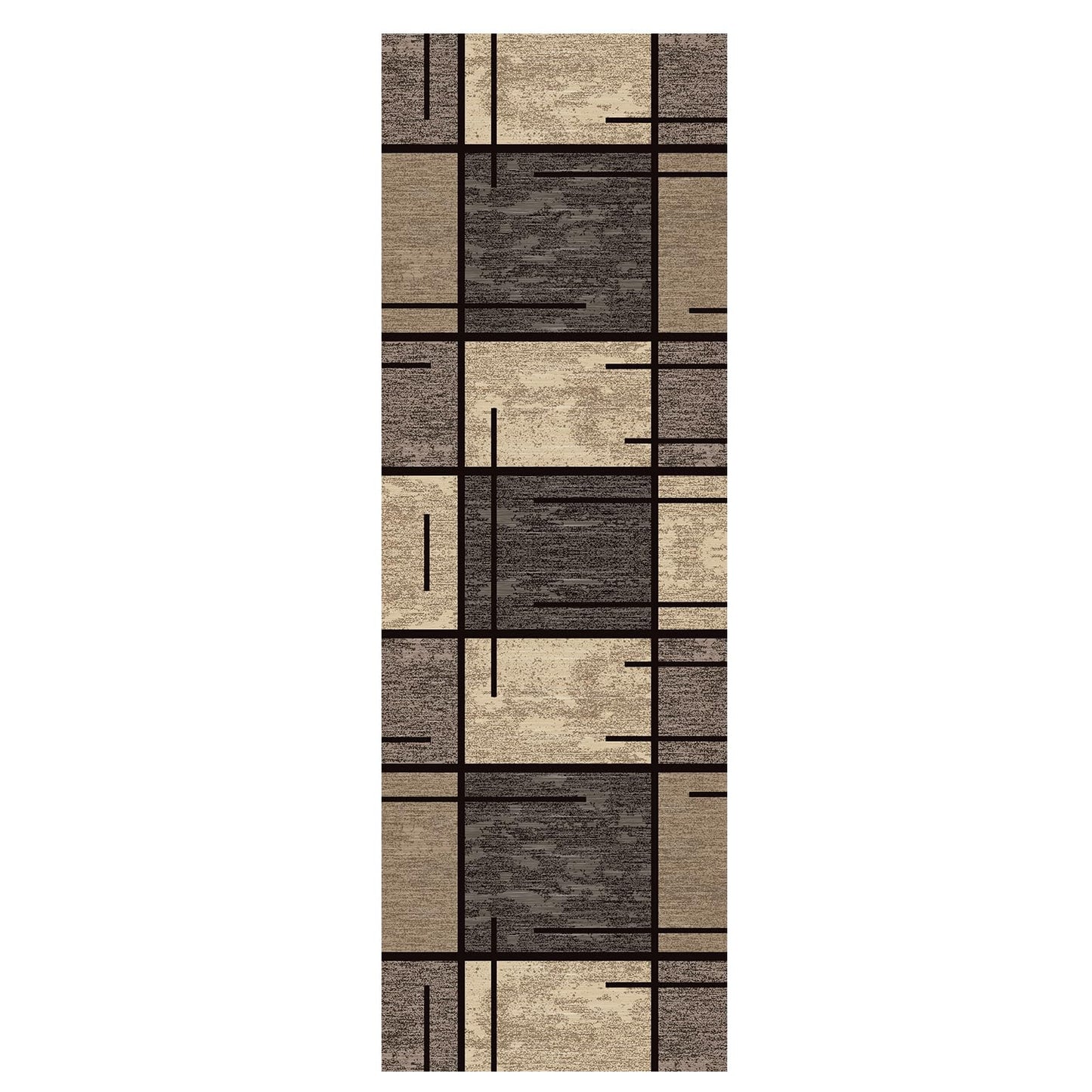 WTHYGB Runner Rug for Hallway, 2x6 Non-Slip Machine Washable Rugs for Entrance Indoor, Long Modern Area Rug, 6mm Low Pile Carpet for Bedroom Laundry Kitchen Laundry Room, Beige