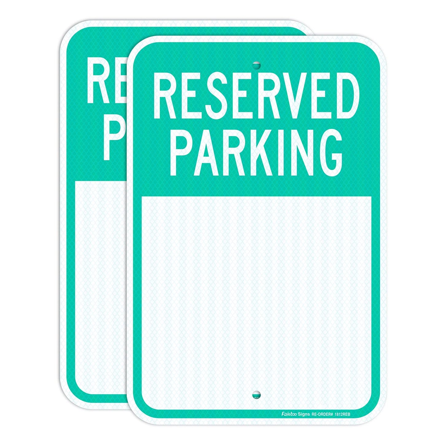 Faittoo Blank Reserved Parking Signs, 2-Pack 18 x 12 Inch Engineer Grade Reflective Aluminum Signs, Weather/Fade Resistant, UV Protected, Easy to Install and Read, Indoor/Outdoors Use