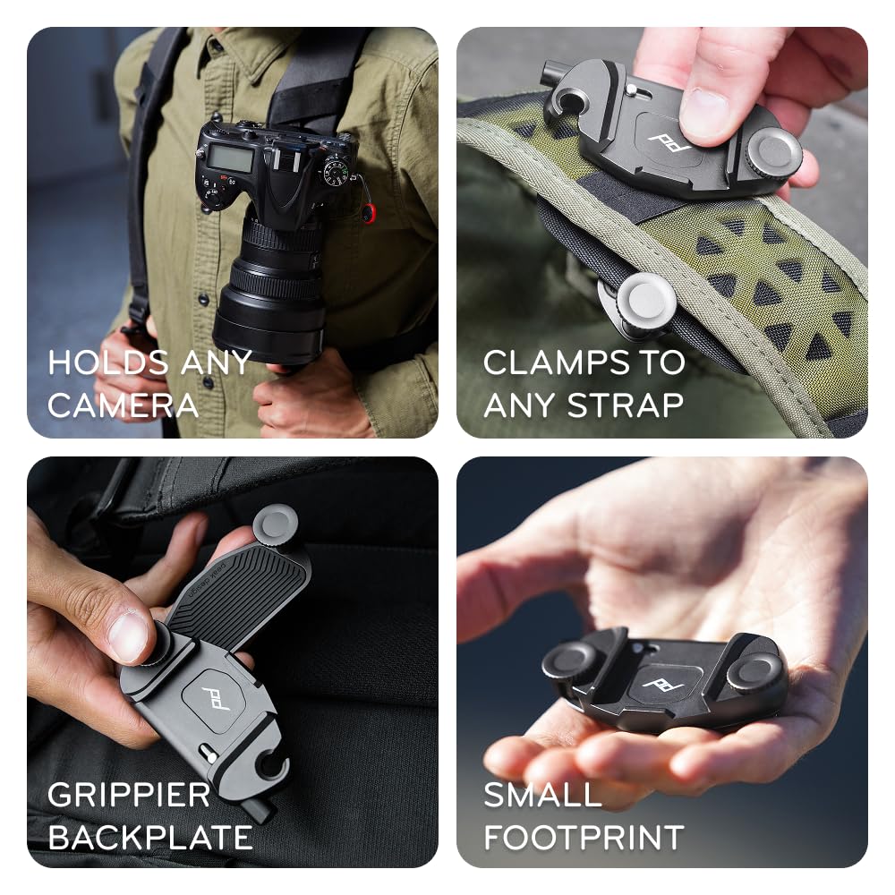 Peak Design Capture Camera Clip V3, Eclipse with Plate, Holds DSLR, Compact and Point and Shoot Bodies, Secure, Stable and Accessible, Attaches to Straps and Belts, Quick Release, 200 lb Capacity