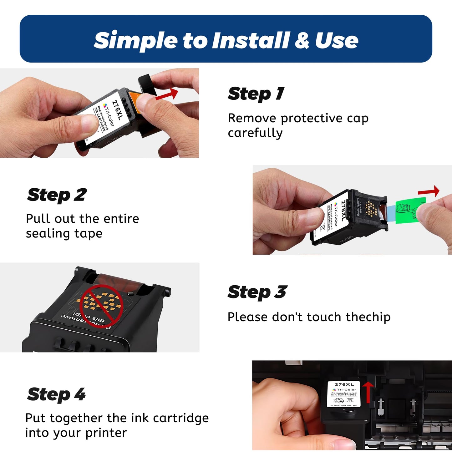 PG-275XL CL-276XL ink cartridge,Compatible for Canon 275 and 276 Ink Cartridge PG 275 CL 276 XL for Canon Pixma TS3722 TR4720 TS3700 TR4700 TS3522 TR4722 TS3500 TS3720 TS3700 TS3520 TR4723,Black Color