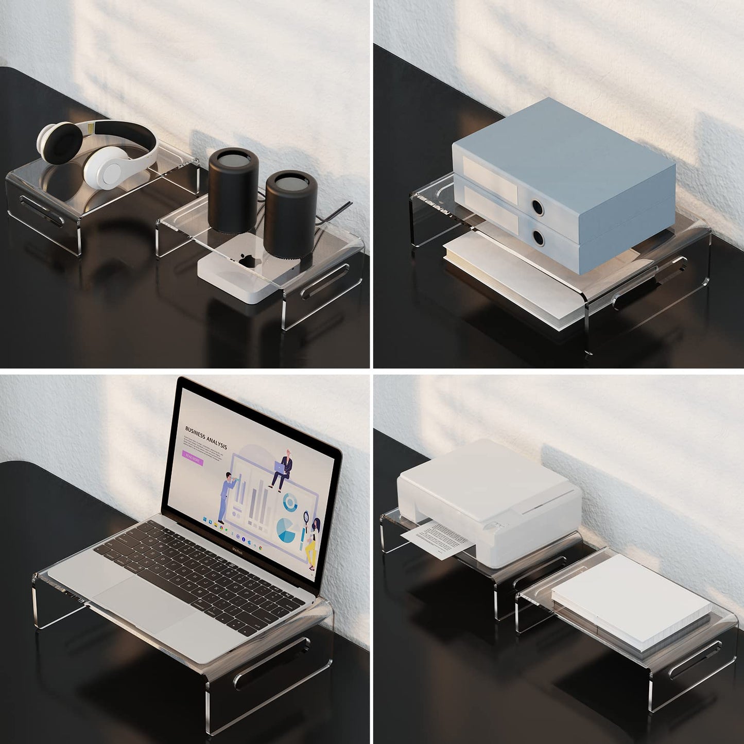 Zimilar 2 Pack Monitor Stand Riser, Acrylic, for Computer, Laptop, Printer, Notebook, iMac, Home Office, 2 Monitors