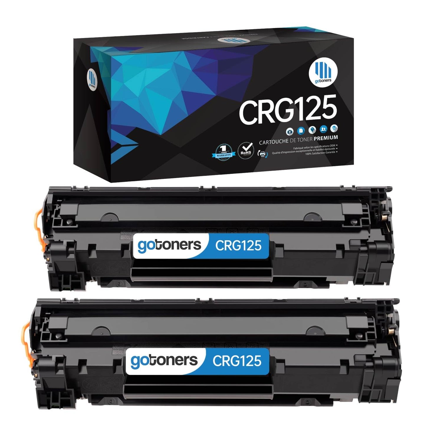 Gotoners Compatible with Canon 125 CRG125 Toner Cartridge for ImageClass LBP6000 LBP6030 LBP6030w MF3010 Printer Ink(2 x Black)