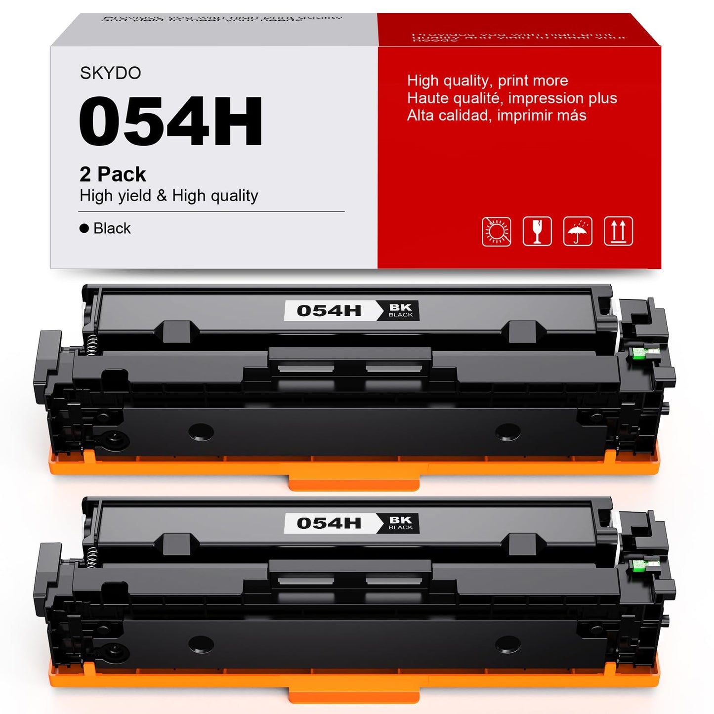 (2 Black) 054H Black Toner Cartridge, MF642cdw Toner, MF644cdw Toner Replacement for Canon 054H 054 H CRG-054 Work with Canon Color imageCLASS MF644Cdw LBP622Cdw MF641Cdw Laser Printer Toner