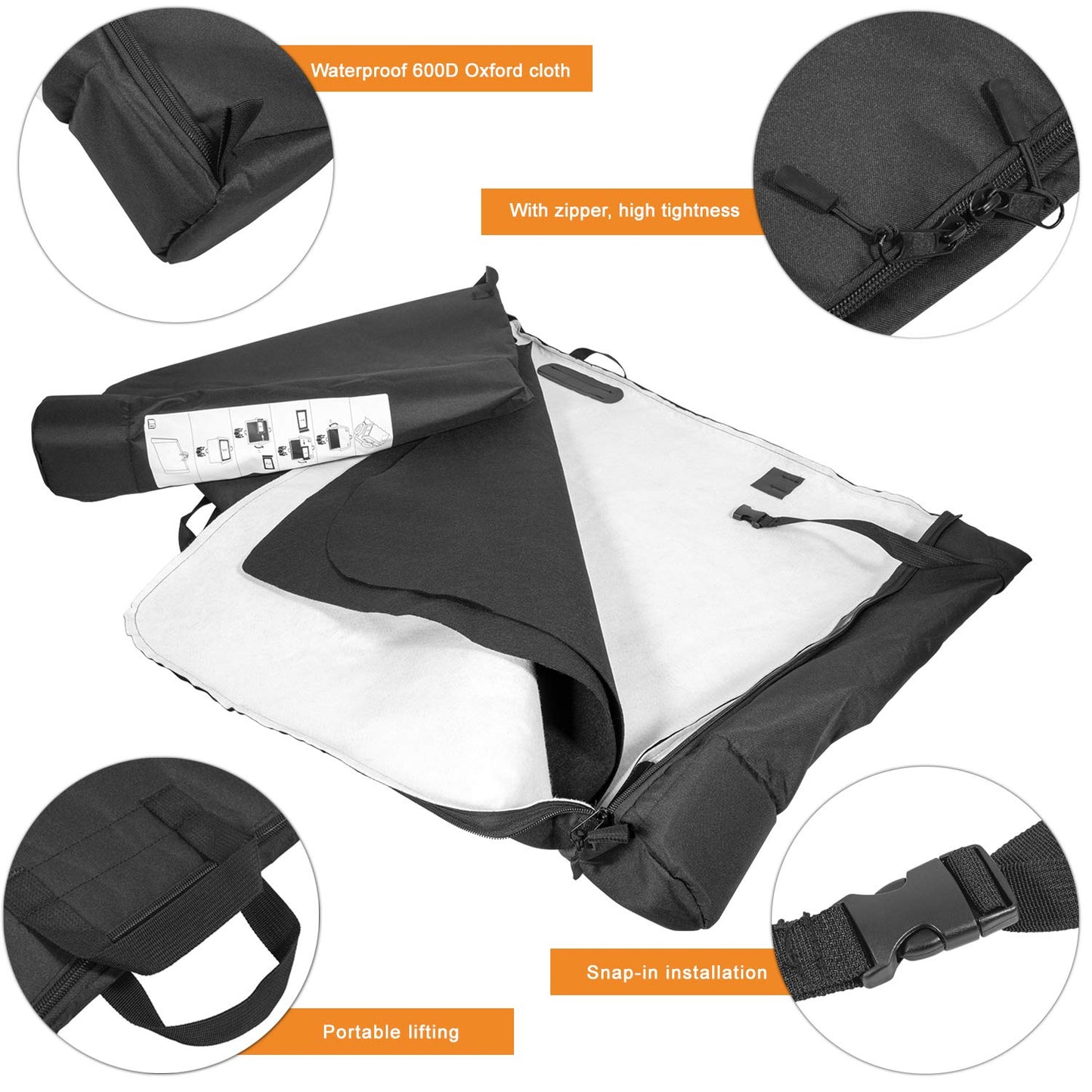 Bonbo Soft Top Window Storage Bag for 2018-2025 Jeep Wrangler JL JLU Sports Sahara Freedom Rubicon Unlimited & Gladiator JT 2-Door & 4-Door Replace 68358392AC