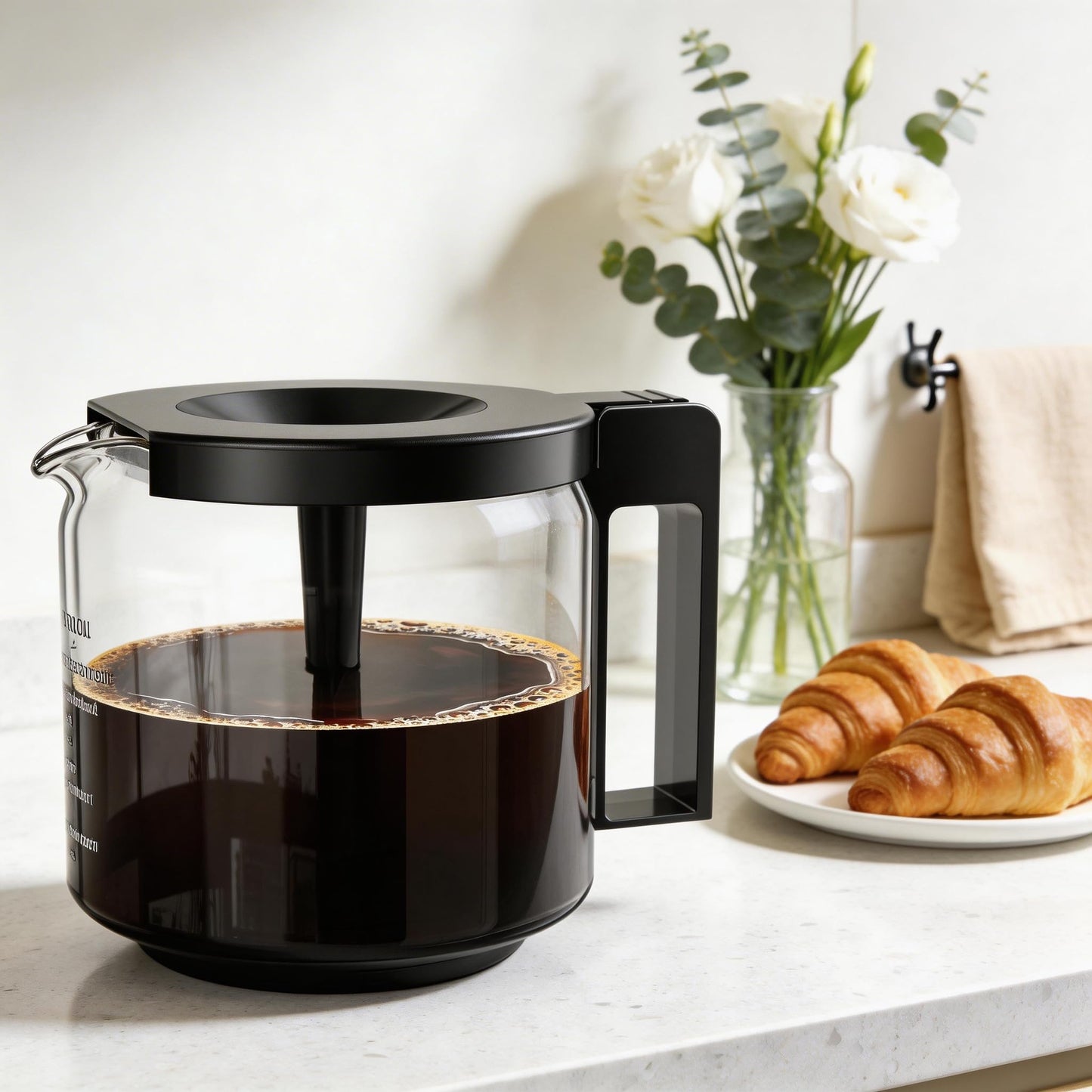 10-Cup Coffee Pot Replacement for Moccamaster Technivorm Coffee Maker (89830) 1.25L 40oz, Carafe Replacement Compatible with Technivorm Moccamaster Coffee machine,Glass Coffee Pot,Durable & Reliable