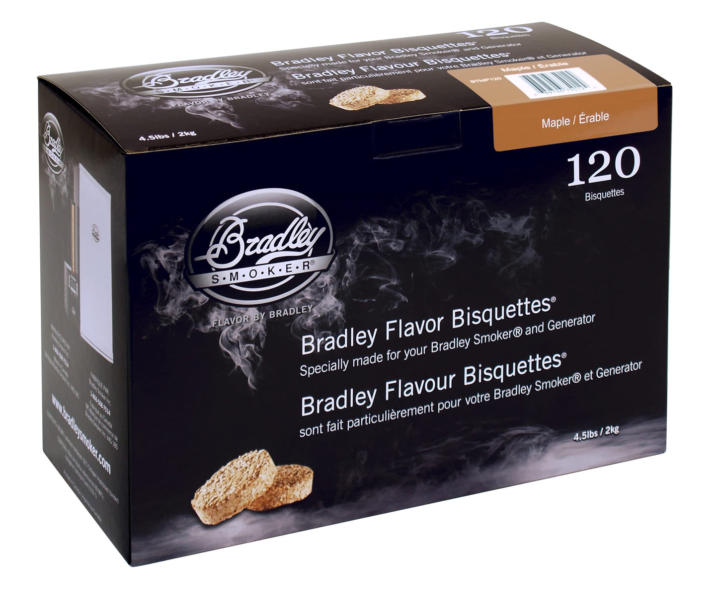 Bradley Smoker Bisquettes for Grilling and BBQ, Maple Special Blend, 120 Pack