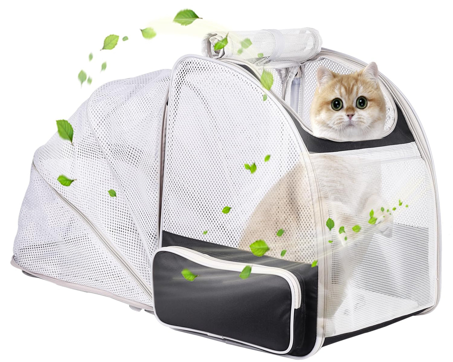 Back Expandable Pet Carrier Backpack for Cats, Small Puppies,Fully Ventilated Mesh, Most Airline Approved, Designed for Travel, Hiking, Walking & Outdoor Use