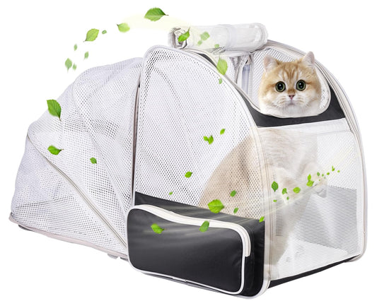 Back Expandable Pet Carrier Backpack for Cats, Small Puppies,Fully Ventilated Mesh, Most Airline Approved, Designed for Travel, Hiking, Walking & Outdoor Use