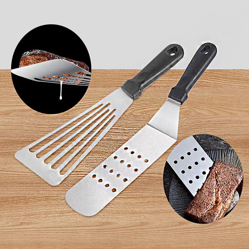 21Pcs Griddle Accessories Kit, Flat Top Grill for Blackstone and Camp Chef Metal Spatula Tools Set with Burger Press Scraper Basting Cover Grilling BBQ Cooking Kit, for Outdoor Grilling BBQ Cooking