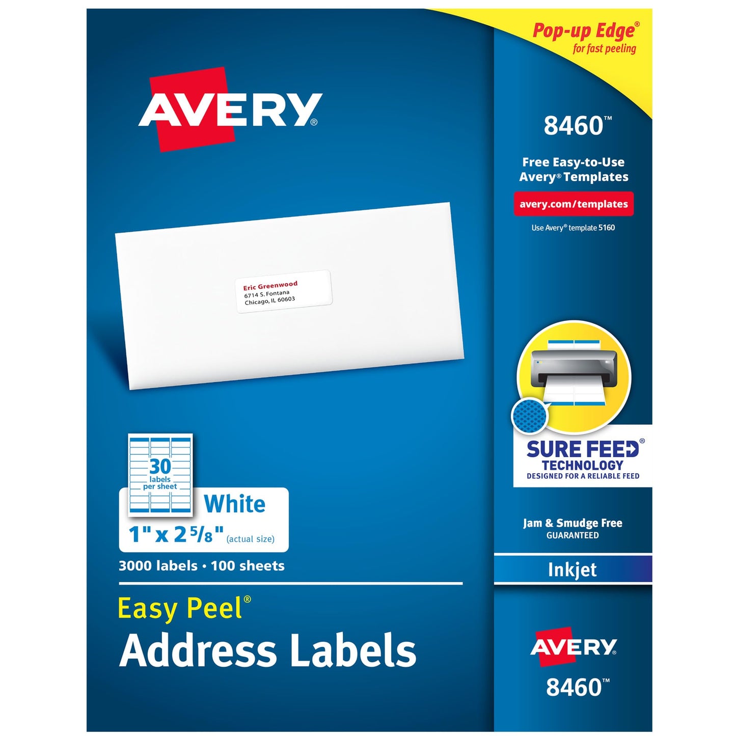White Easy Peel Address Labels with Sure Feed