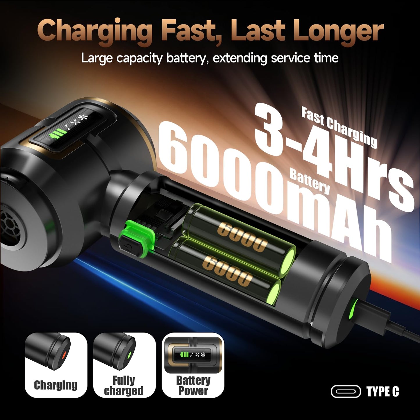 Car Vacuum Cleaner Cordless Powerful, 24000PA Handheld Vacuum Portable, Mini Vacuum with 3 Modes, LED Display, One-Click Empty, Rechargeable Duster/Blower/Pump Hand Vacuum for Car, Home,Office