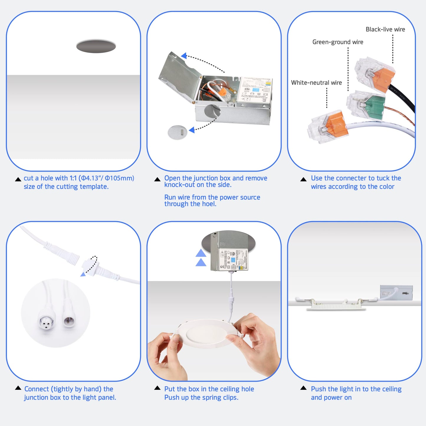 YUTRON 4 Inch 3CCT LED Recessed Slim Pot Light, Easy Color-Changeable by Wall Switch, Dimmable IC-Rated Damp Location, ETL and Energy Star Ceiling Lighting 9W 750LM (8pack 5000K/4000K/3000K)