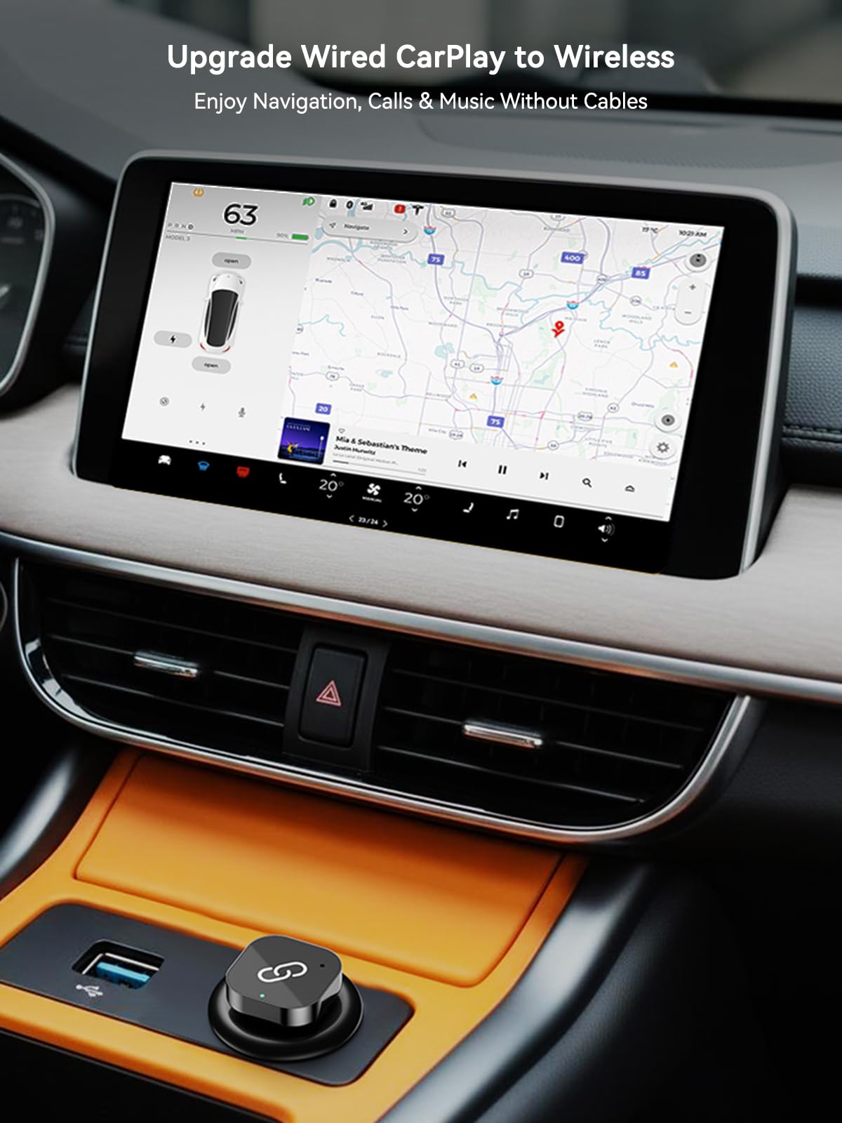 2026 Wireless CarPlay Apapter USB C, Plug & Play Auto-Connect, Compatible with Vehicles from 2016 with Series CarPlay/Android Car, 5G/2.4G Dual-Band WiFi, Stable Car Play Android Auto Dongle