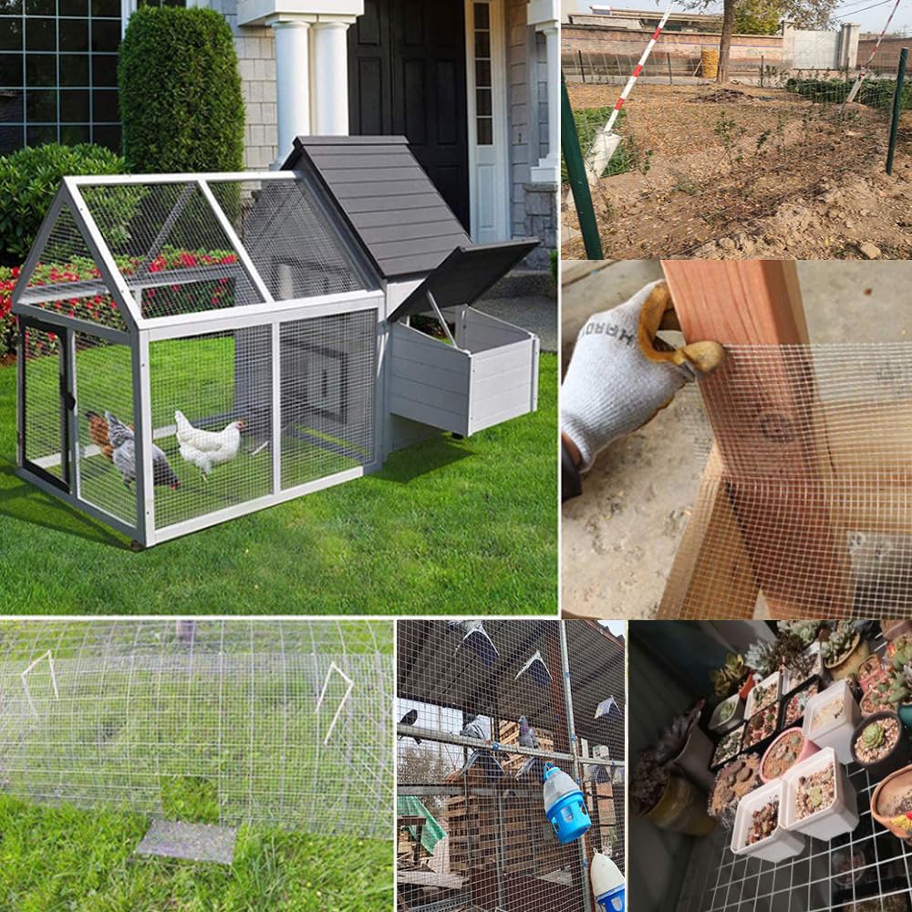 15.7in x 32.8ft Hardware Cloth Wire Fence Roll, Metal Wire Mesh Roll Galvanized Chicken Coop Welded Mesh Fence for Poultry Netting Cage Garden Protection Plants Supports Tree Guards