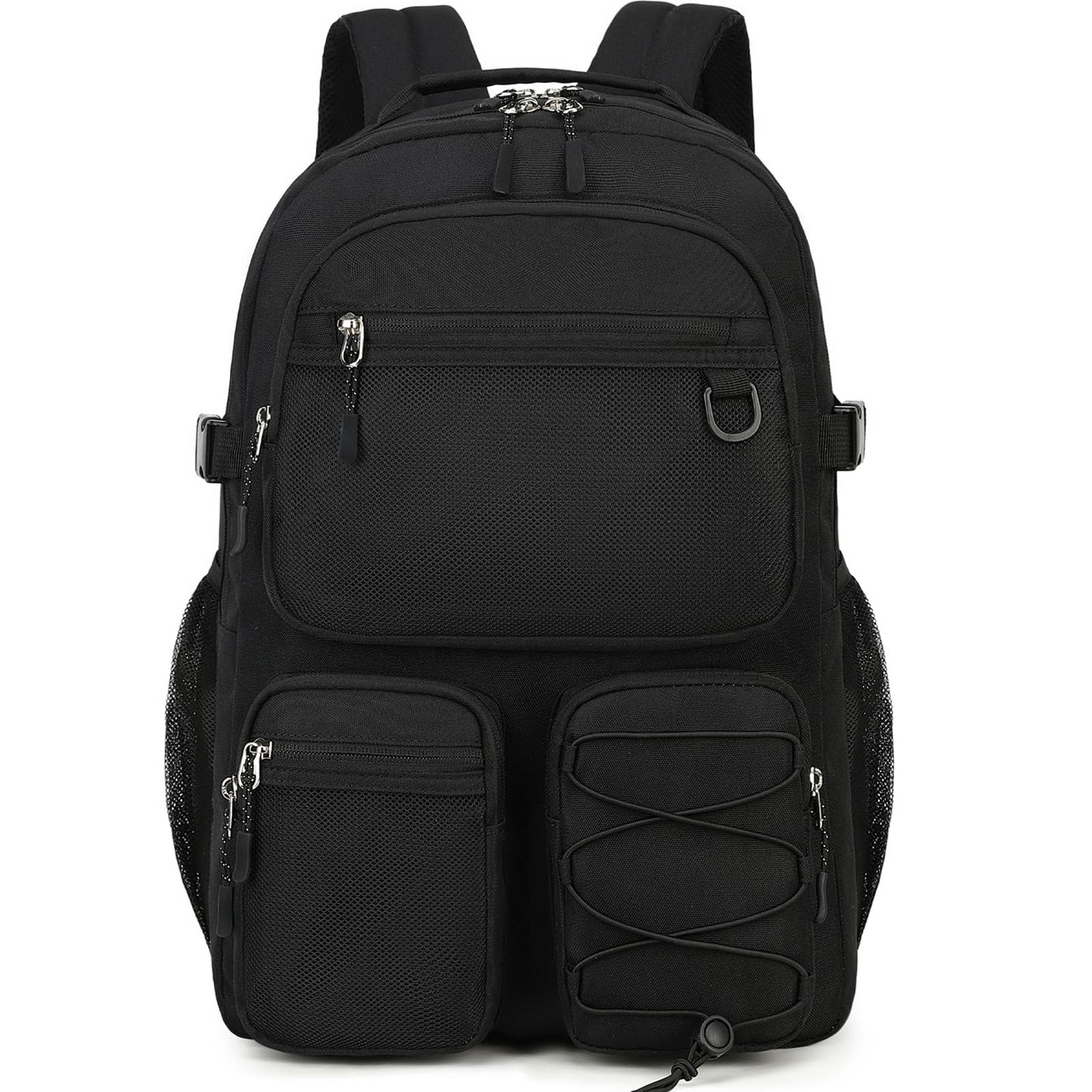 Lohol Water Resistant Daypack with Mulitiple Pockets for Travel Outdoor College, 15.6 inch Laptop Backpack for Men and Women, Black, Large, Daypack Backpacks